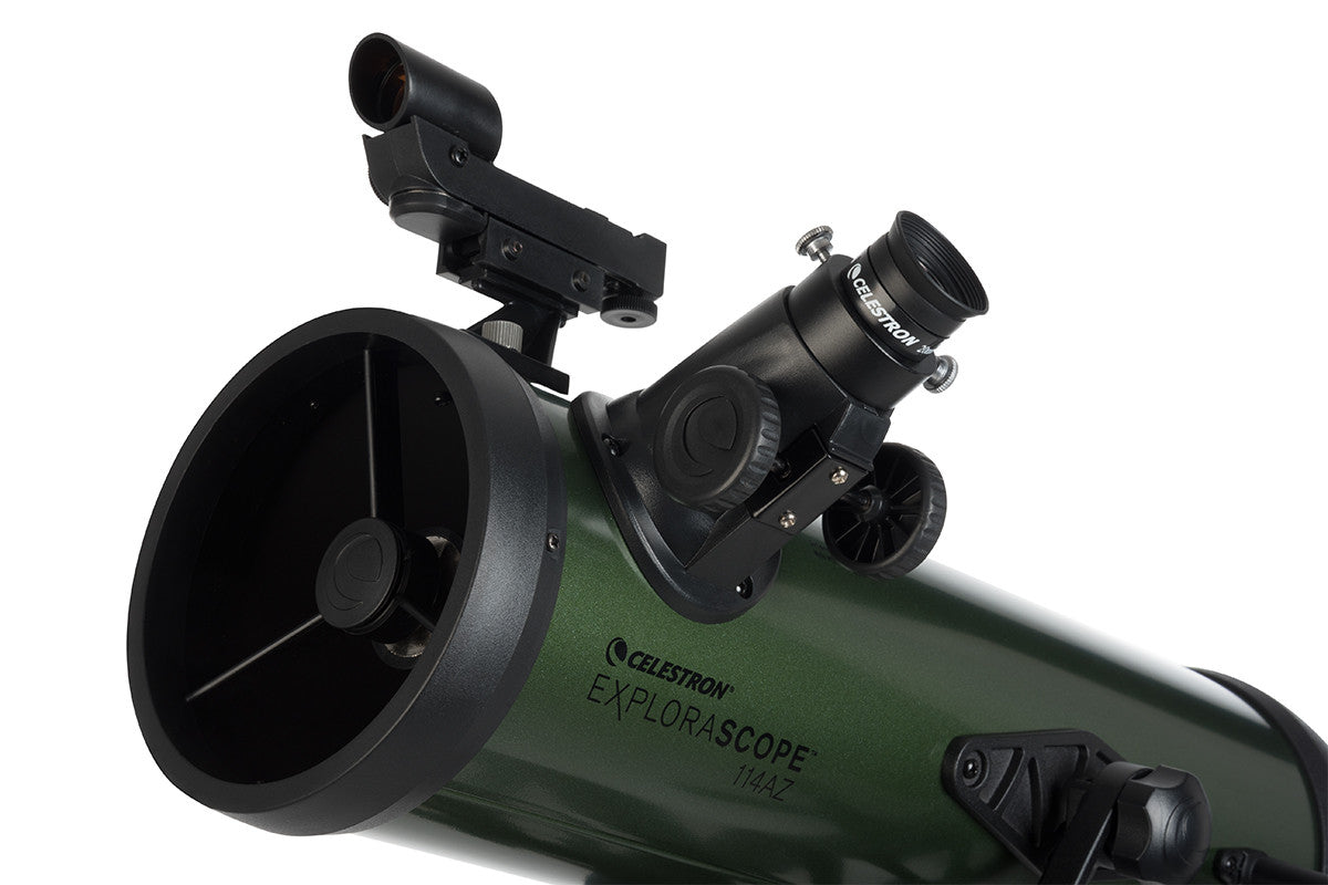 Celestron ExploraScope 114AZ Reflector Telescope - 114mm Aperture for Stargazing, Astronomy Beginners & Night Sky Observation | Portable Design for Backyard & Outdoor Adventures