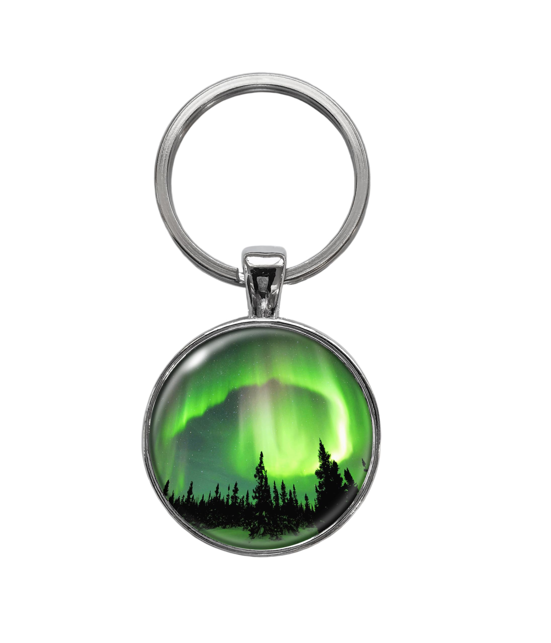 Aurora Borealis Northern Lights Keychain - Glow in The Dark Keychain for Travel, Gifts & Nighttime Visibility