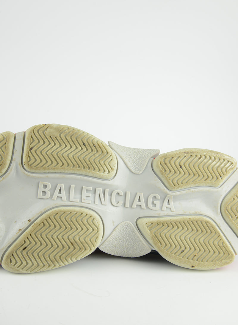 Balenciaga Triple S White Sneakers Women's Size 38 - Fashionable Chunky Dad Shoes for Casual Wear & Street Style