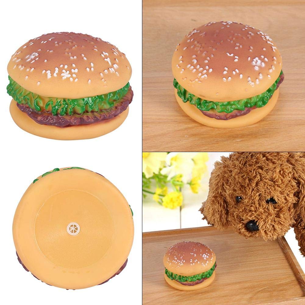 Fdit Pet Hamburger Chew Toys - Squeaky Dog Chew Toy for Puppies & Adult Dogs, Durable Hamburger-Shaped Food Toy with Fun Sound - Perfect for Teething, Playtime & Training