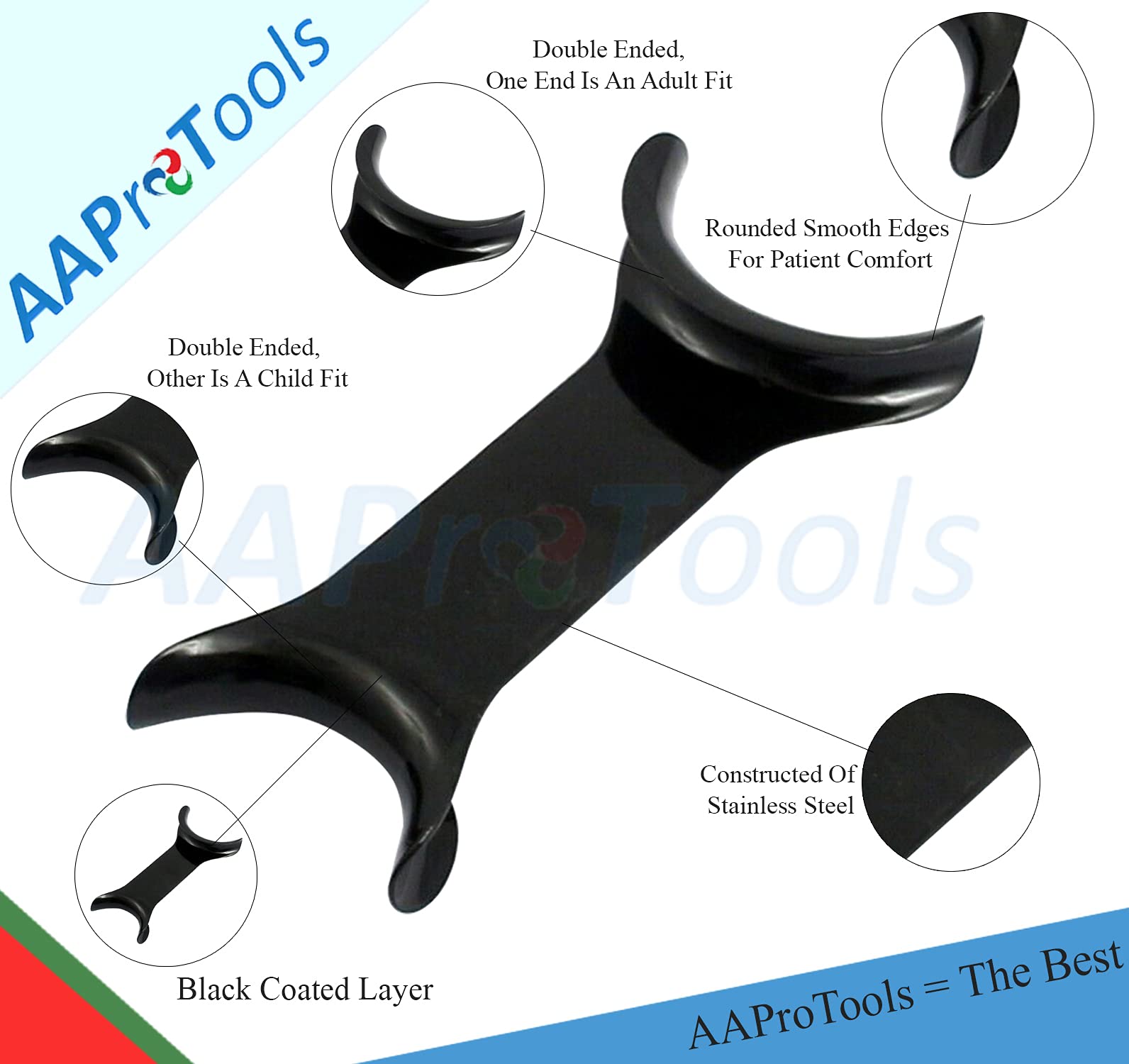8 Pcs T-Shape Black Intraoral Cheek Lip Retractor - Double Head Stainless Steel Dental Mouth Opener for Teeth Whitening, Orthodontic Procedures & Oral Surgery - Perfect for Dentists, Hygienists & DIY Teeth Whitening Kits