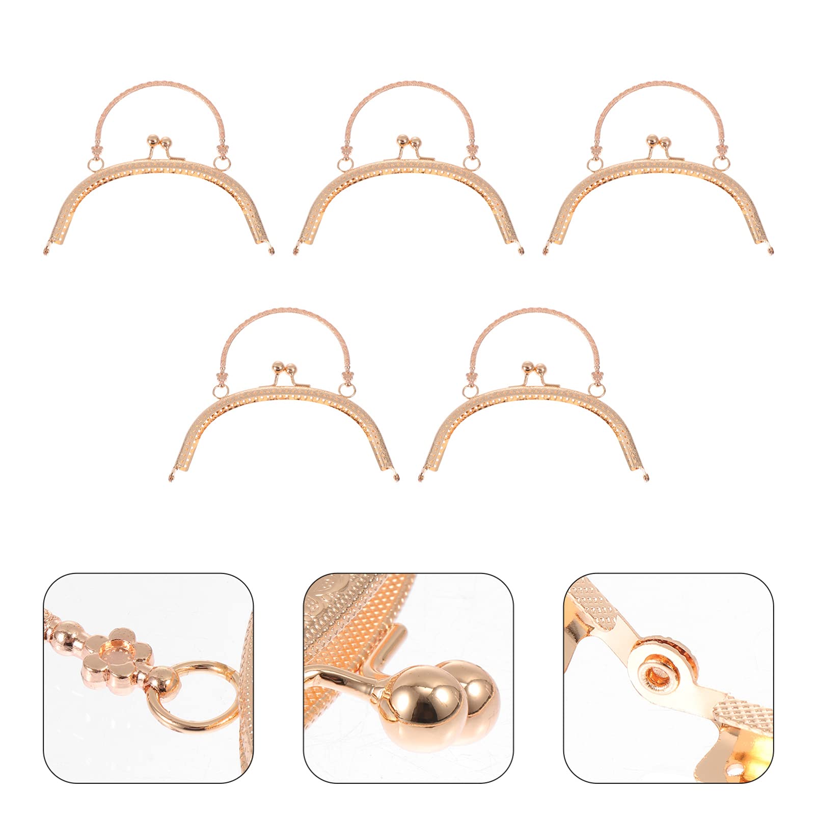 EXCEART 5Pcs Curved Clutch Bag Frames - DIY Magnetic Purse Clasps with Hasp Lock for Handbag Making | Perfect for Evening Bags, Wedding Clutches & DIY Craft Projects