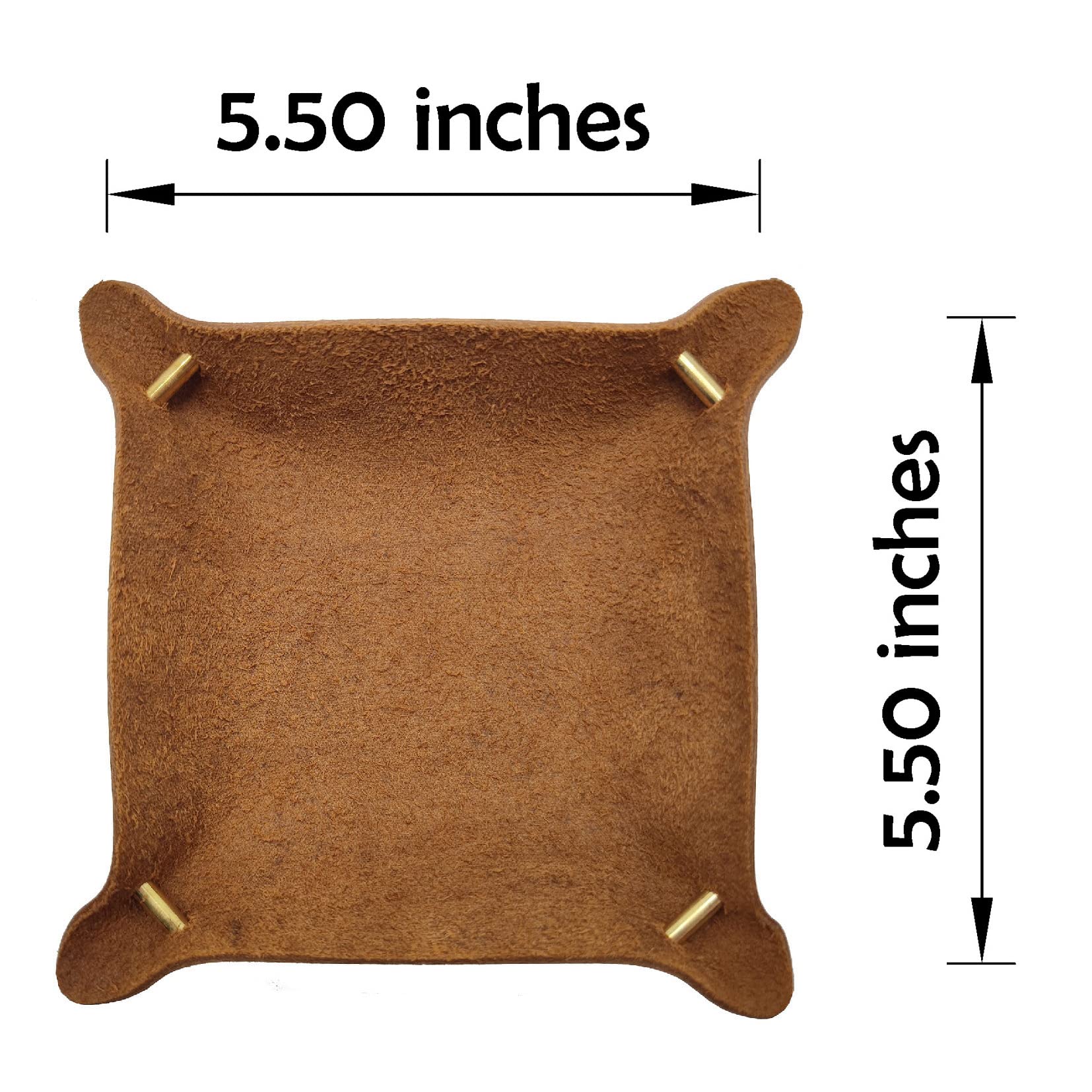 Premium Leather Valet Tray - Entryway Catchall Organizer for Wallets, Watches, Keys & Coins | Nightstand, Office Desk Storage Bowl | Handcrafted Crazy Horse Leather in Cinnamon | Perfect for Home, Office & Travel Accessories Organization