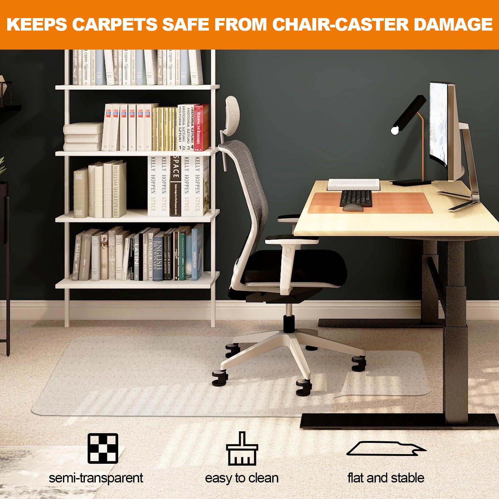 Premium Thickened Chair Mat for Carpet - 47.5