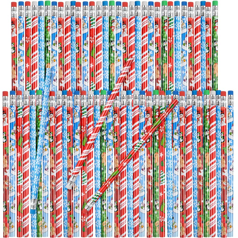 Rhode Island Novelty 7.5-Inch Holiday Pencils Bulk Pack - Assorted Colors for Christmas, Back to School & Office Supplies (Set of 12)