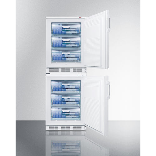 Accucold 24 Inch Wide Stacked Commercial Freezer - VT65MLSTACK | Energy Efficient Upright Deep Freezer for Restaurants, Grocery Stores & Catering Businesses