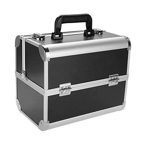iFCOW Large Cosmetic Organizer Case - Extra Spacious Makeup Storage Box for Nail Polish, Jewelry & Beauty Accessories | Perfect for Travel, Home Vanity & Salon Use