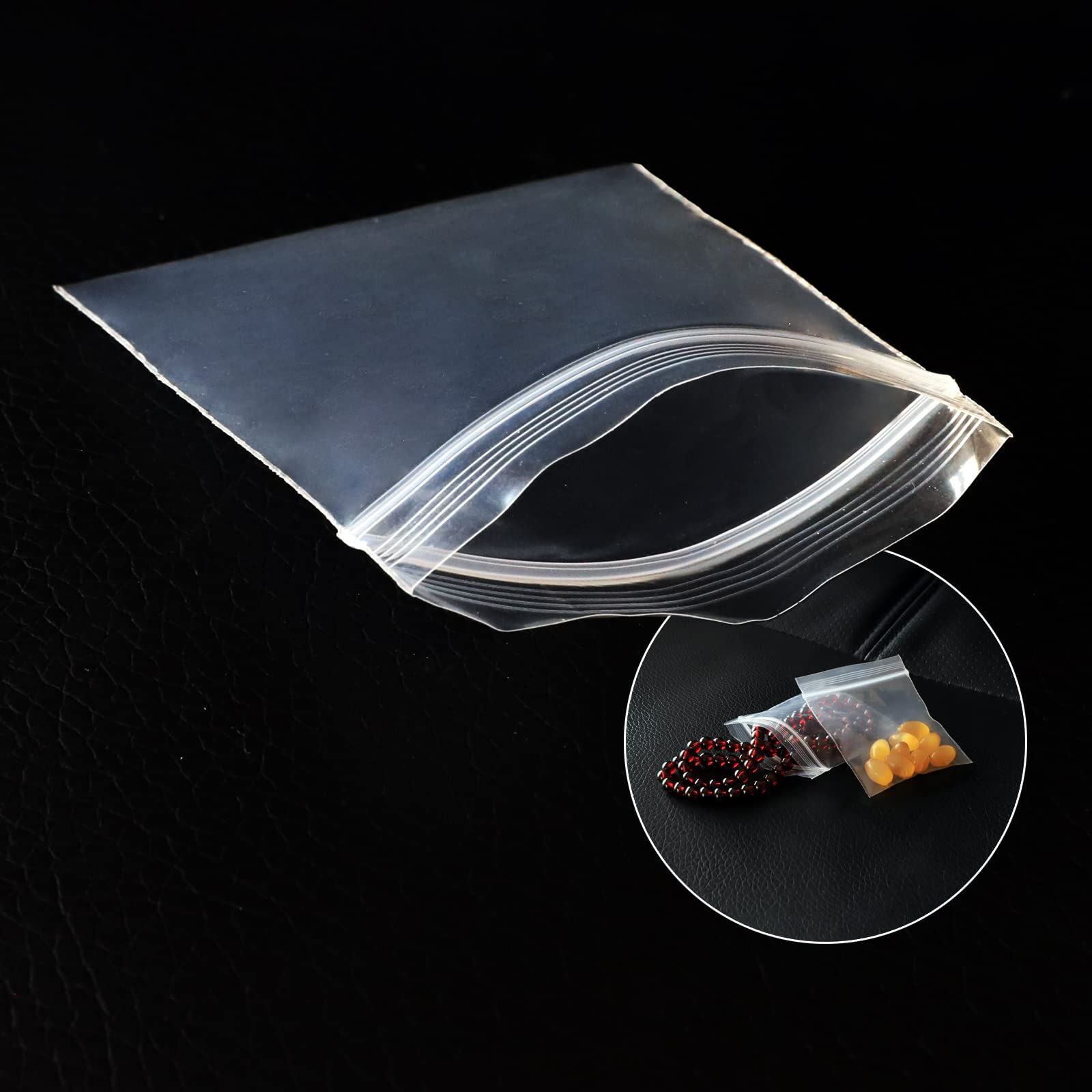JINYONBAG 3x3 Inch Small Clear Plastic Bags - 1000pcs Reusable Transparent Baggies for Jewelry, Pills, Coins & Candy Storage | Perfect for Organizing Beads, Crafts, Travel Accessories & Small Items