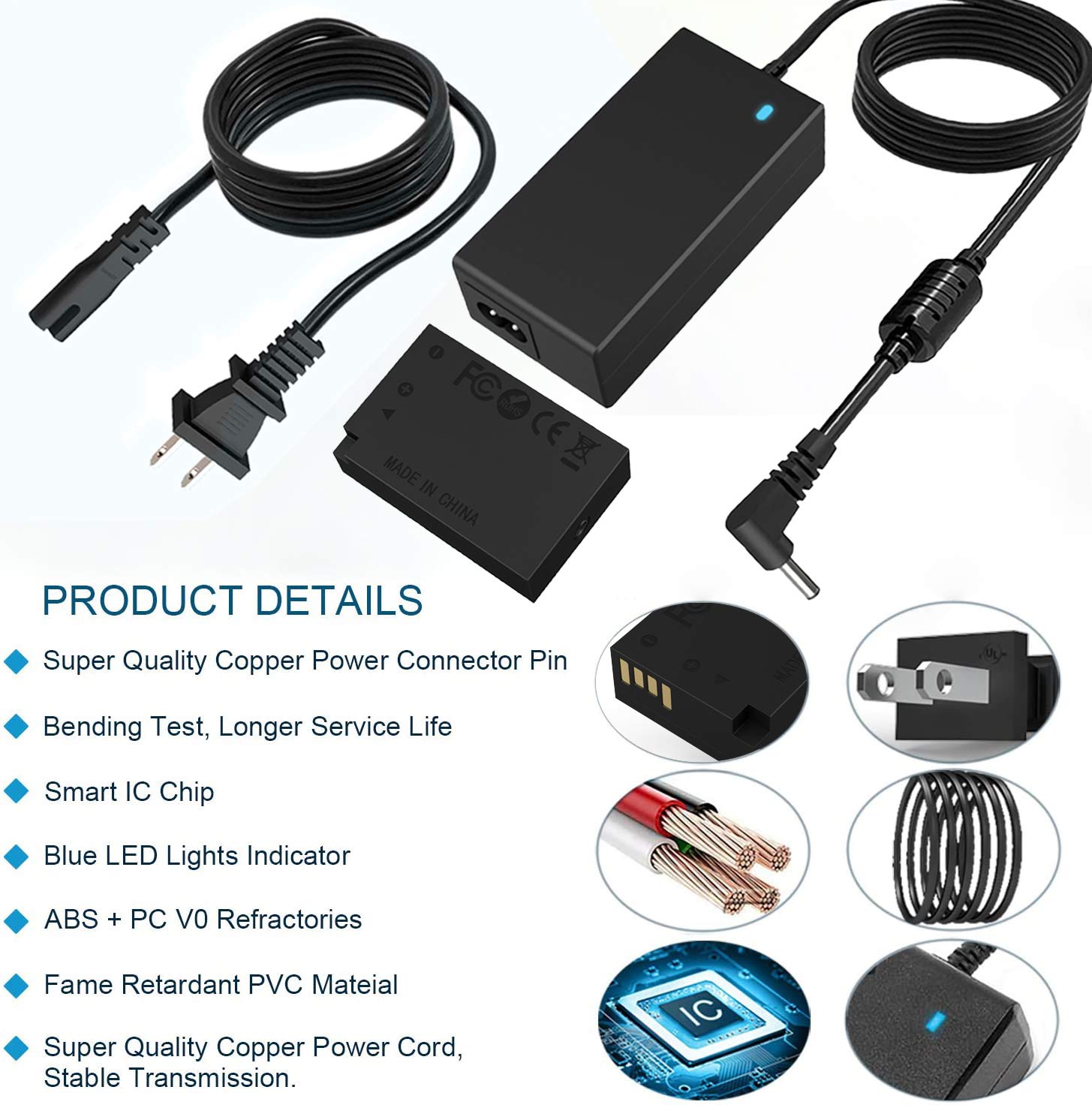 Original Canon ACK-E17 AC Power Adapter Kit for EOS M6, M5, M3, M6 Mark II Cameras - Continuous Power Supply for Photography & Videography