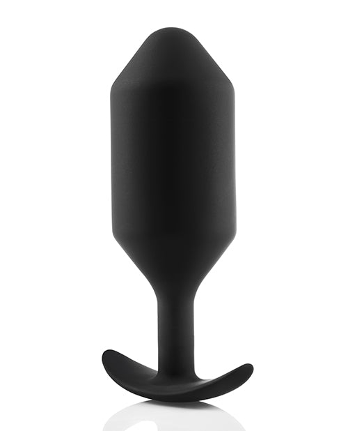 B Vibe Snug Plug 6 - Weighted Silicone Anal Plug for Enhanced Comfort & Pleasure, Black - Perfect for Solo Play & Couples Intimacy