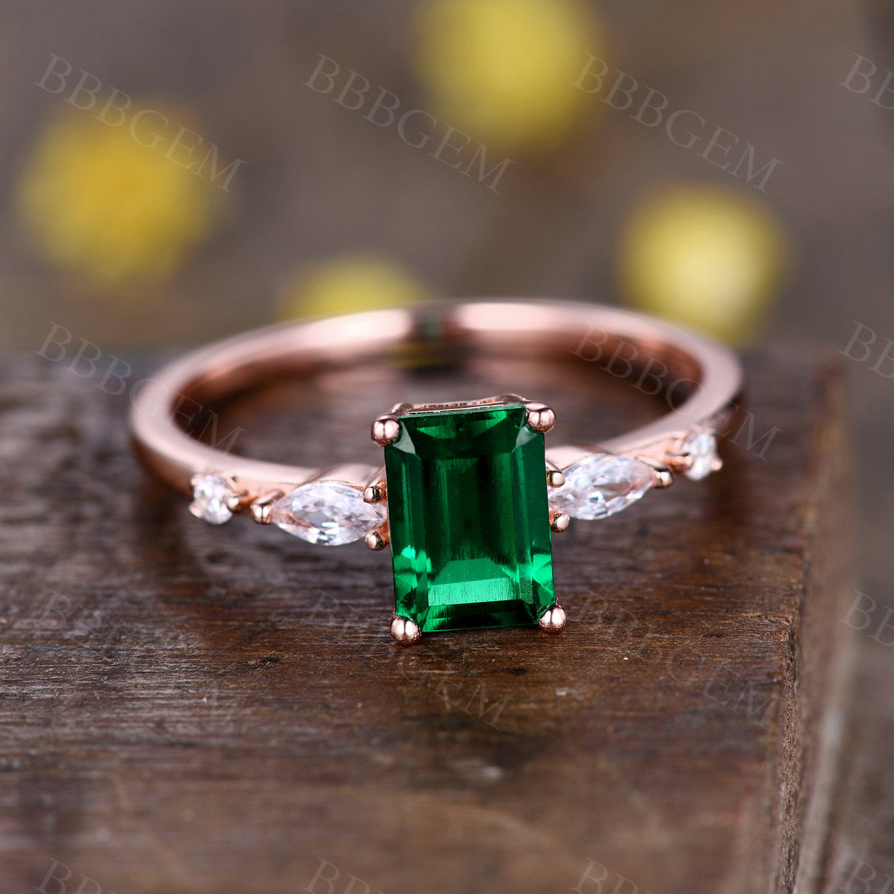 1CT Emerald Cut Lab-Created Moissanite Ring in Rose Gold – Perfect for Engagement, Wedding, Anniversary & Everyday Elegance