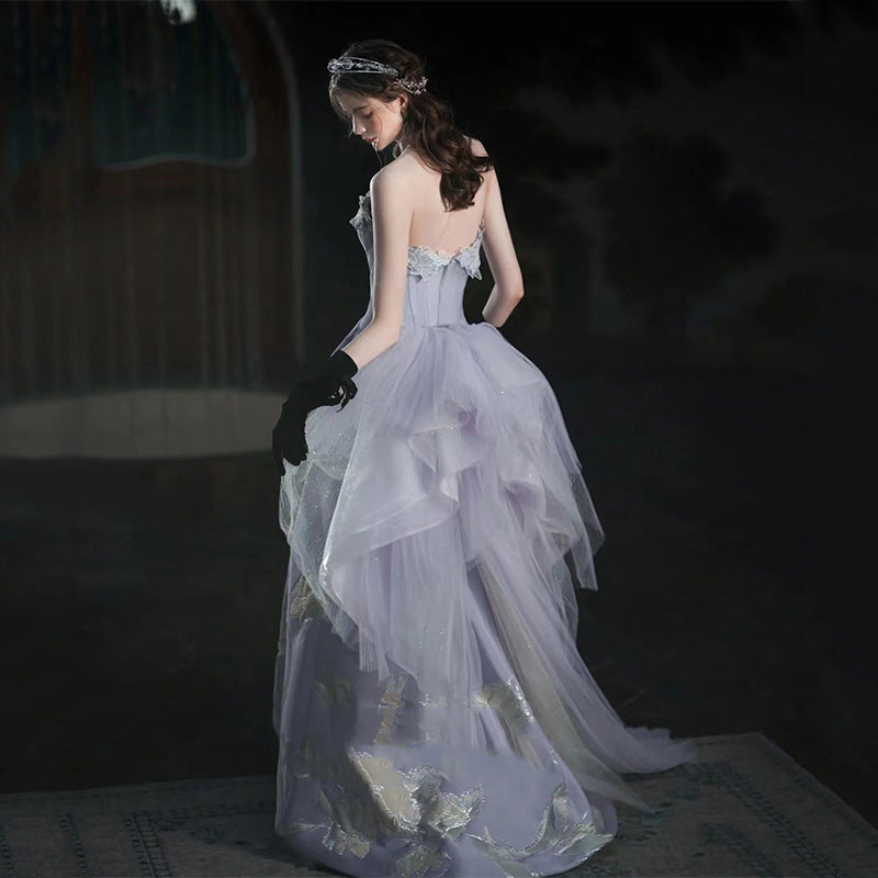 Light Purple Strapless Satin Prom Dress with Sweetheart Neckline - Formal Evening Gown for Homecoming, Quinceañera & Special Occasions - Style 715