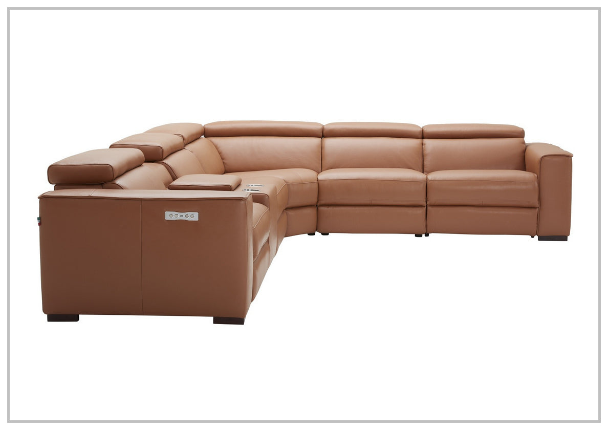 Gio Italia Aventura L-Shaped Leather Power Reclining Sectional Sofa - Modern Living Room Furniture for Home Theater & Family Gatherings