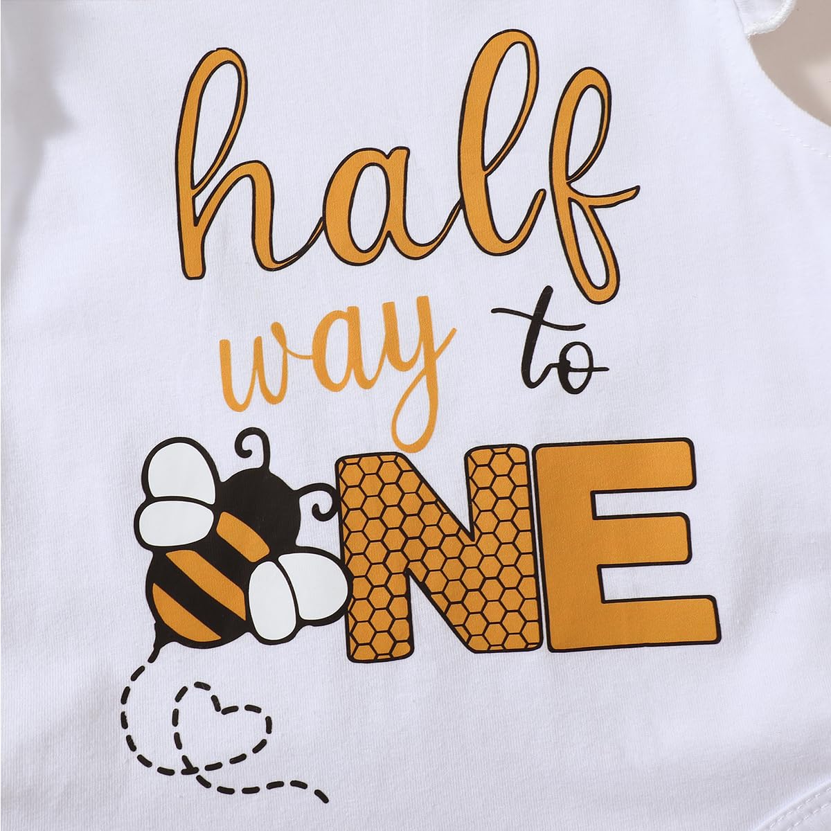 Adorable Baby Girl 1/2 Birthday Outfit - Cute Bee-Themed Skirt Set for Halfway to One Celebration | Perfect for Photoshoots, Birthday Parties & Special Occasions
