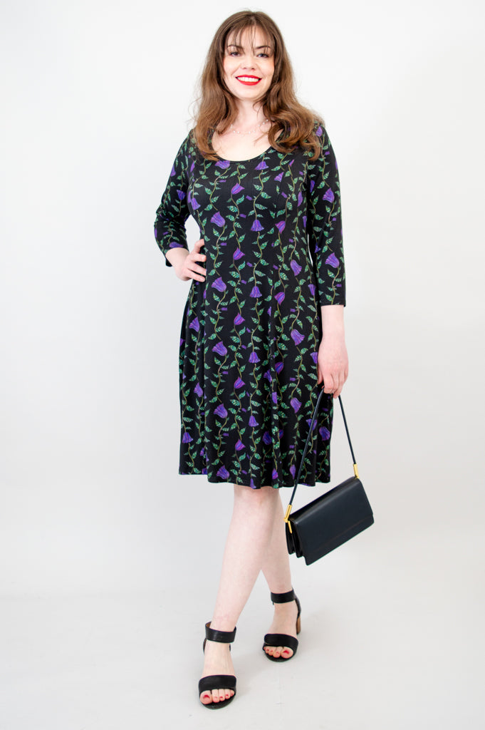 Callie 3/4 Sleeve Floral Dress - Bamboo Fabric - Perfect for Summer Outings & Beach Vacations