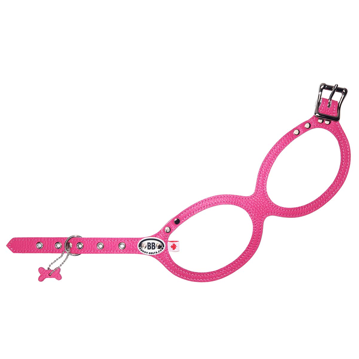 Premium BUDDY BELT Harness in Pebble Grain Hot Pink - Luxury Dog Walking & Training Accessory for Small to Medium Dogs - Perfect for Outdoor Adventures & Daily Walks