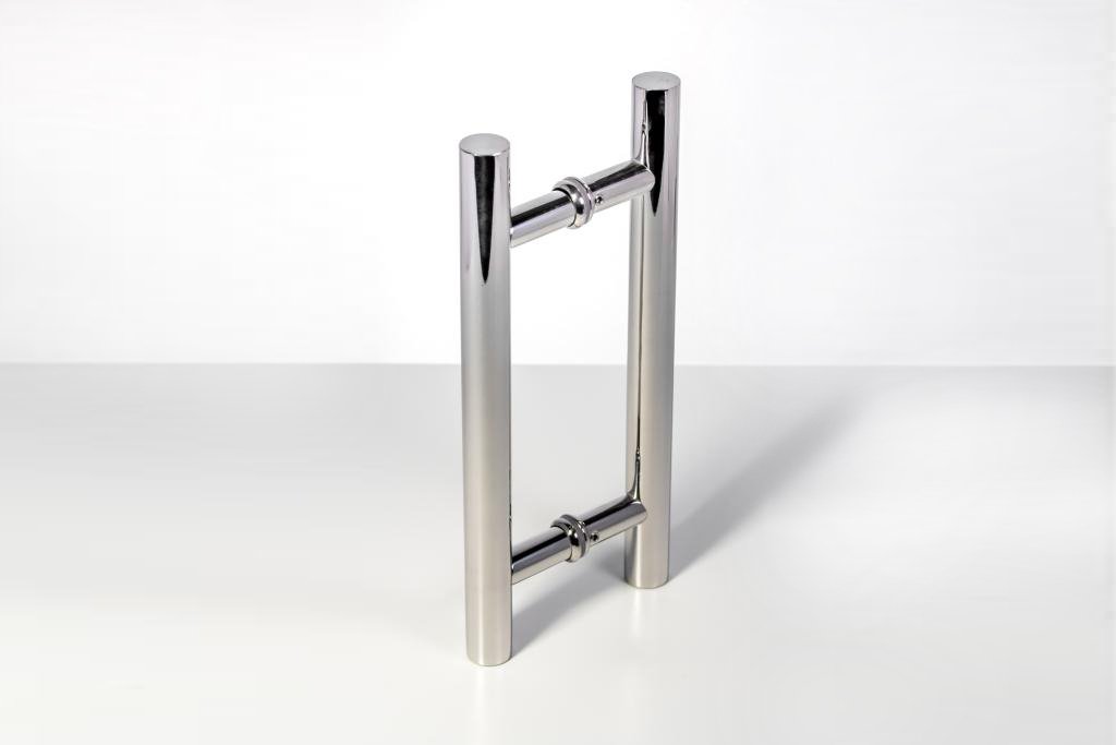 1 Foot Stainless Steel Entry Door Handles - Chrome Mirror Polish Finish - Modern Internal/External Door Pull for Home, Office, Barn & Glass Doors - Round Bar Shape - Perfect for Main Entrances, Office Buildings, and Modern Interior Designs