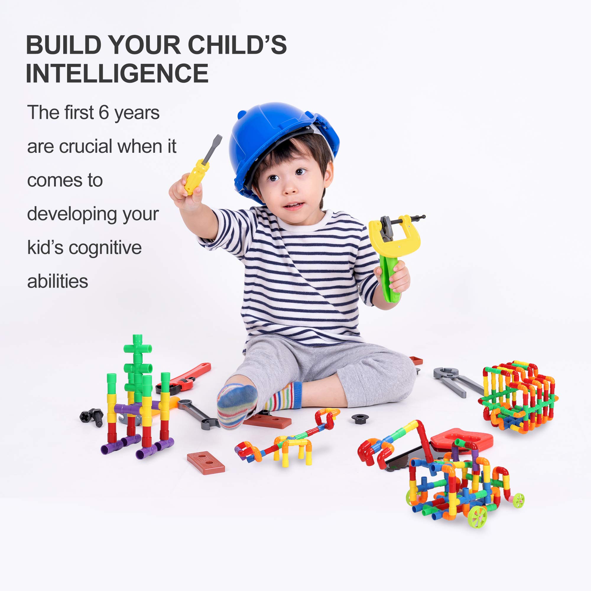 STEM Educational Building Blocks Toy Kit for Kids Ages 3-8 - Creative Construction Learning Toys for Toddlers & Preschool Boys & Girls - Perfect for Classroom, Birthday Gifts & Indoor Playtime Activities