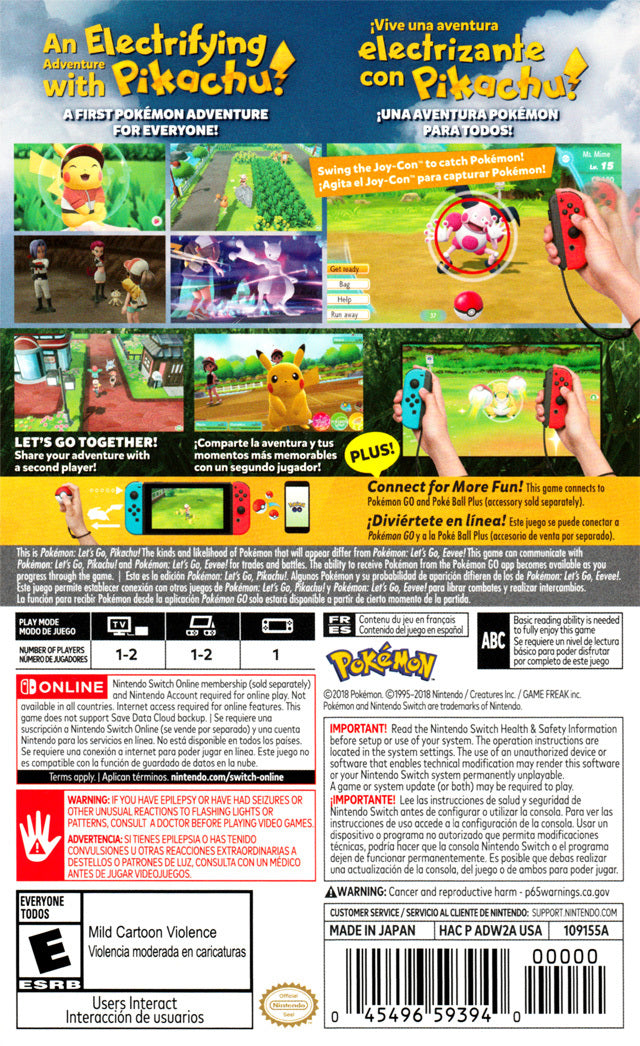 Pokemon: Let's Go, Pikachu! - Nintendo Switch Game | Adventure RPG for Kids & Adults | Perfect for Family Game Nights & Travel Entertainment