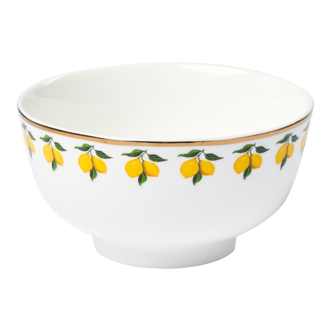 Ceramic Appetizer Bowls Set of 4 - Classic Lemon Design - Perfect for Serving Dips, Nuts, and Small Snacks at Parties and Gatherings