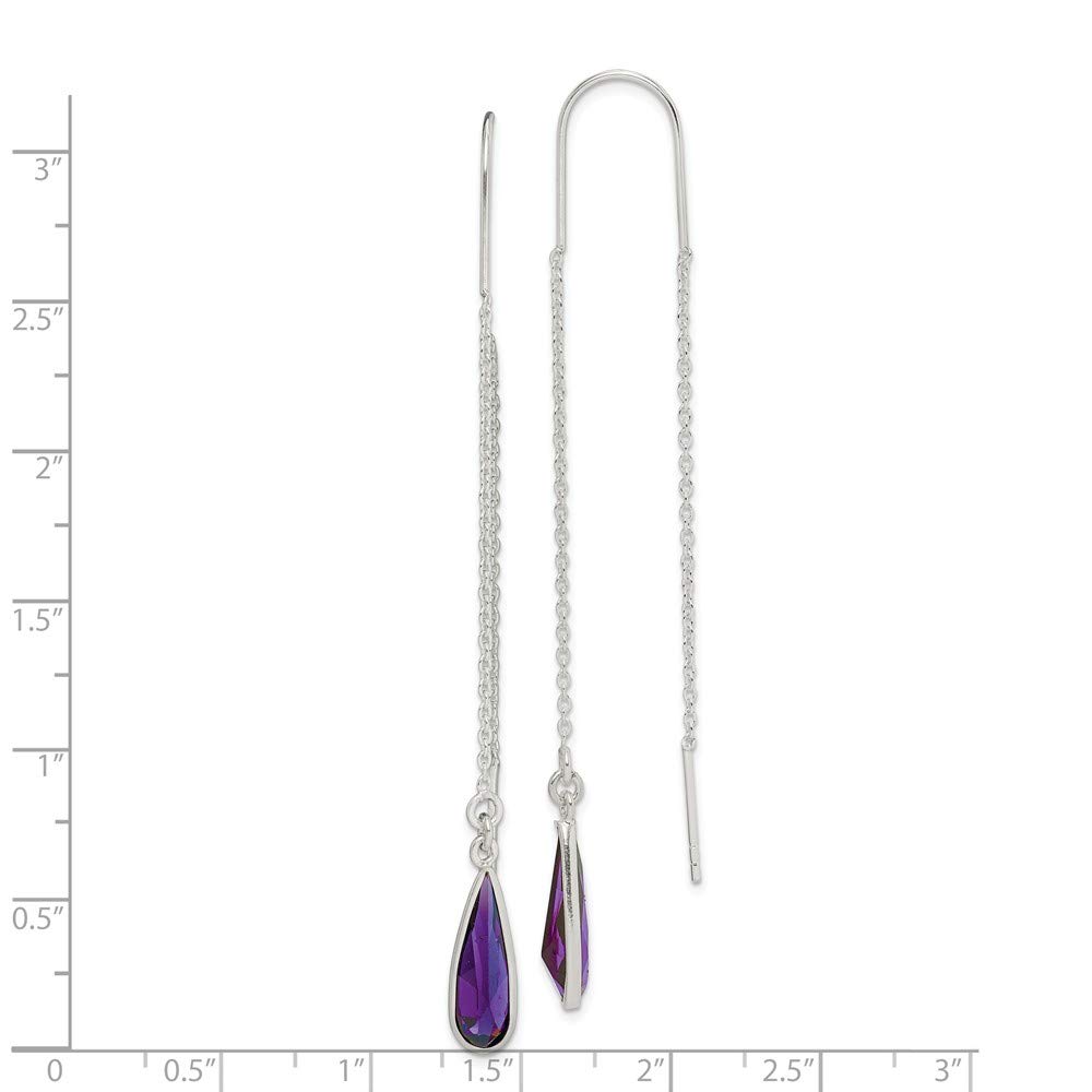 925 Sterling Silver Amethyst Dangle Earrings for Women - Elegant Purple Gemstone Drop Earrings for Party, Wedding & Everyday Wear