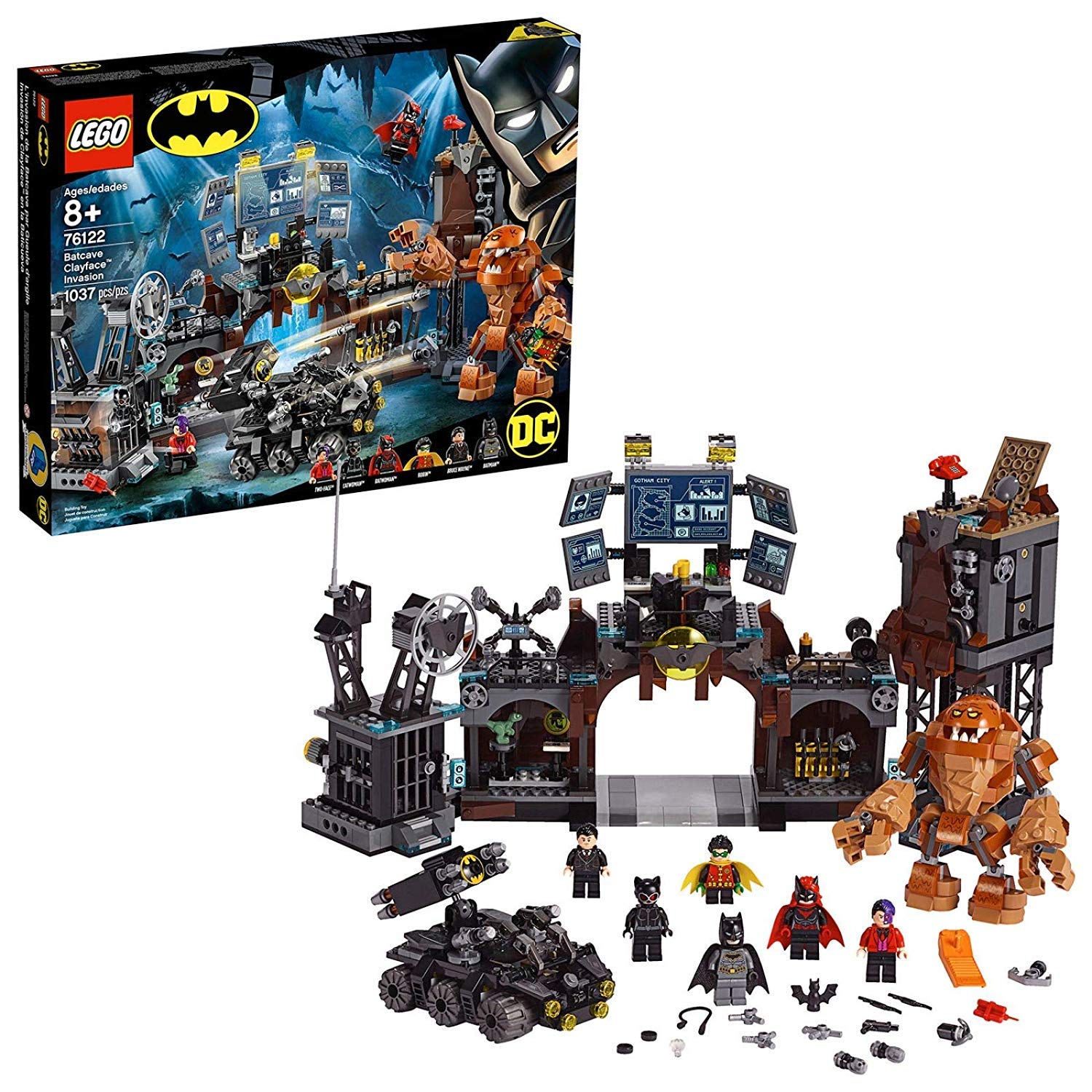 LEGO® DC Comics Super Heroes™ Batcave Clayface Invasion Building Toy Set for Kids Ages 8+ (1038 Pieces) - Perfect for Superhero Play, Collecting & Creative Construction