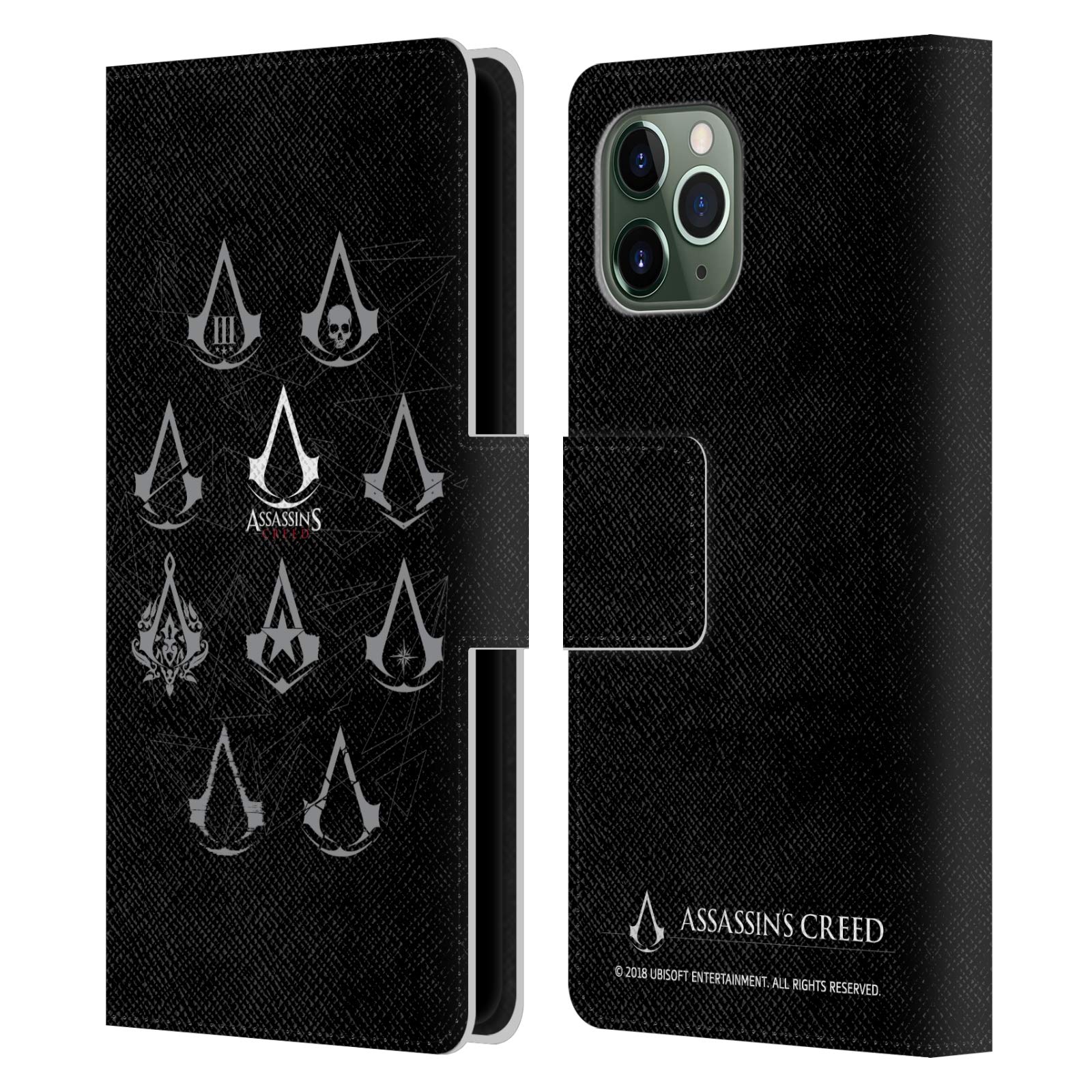 Officially Licensed Assassin's Creed Geometric Crest Leather Wallet Case for iPhone 11 Pro - Stylish Phone Cover with Legacy Logo for Gaming Fans & Daily Use