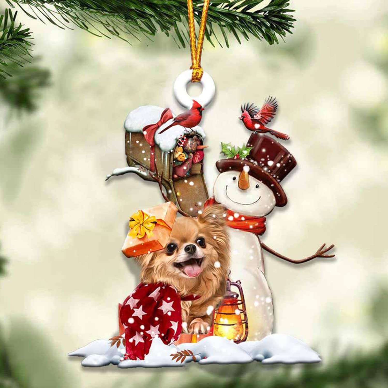Papilon Christmas Ornaments Set - 30 Snowman & Giftbox Xmas Tree Decorations | Durable Mica Plastic Hanging Ornaments | 10-Pack Holiday Trinkets for Christmas Tree, Home, Party & Gift Giving