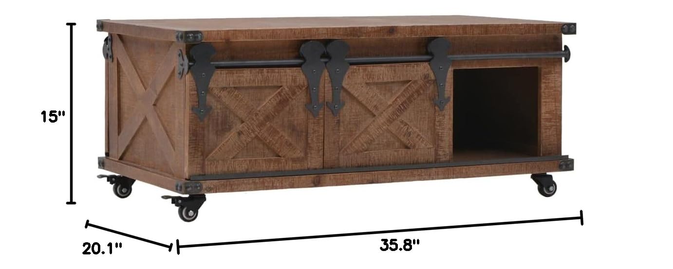 CHARMMA Solid Fir Wood Coffee Table - 35.8