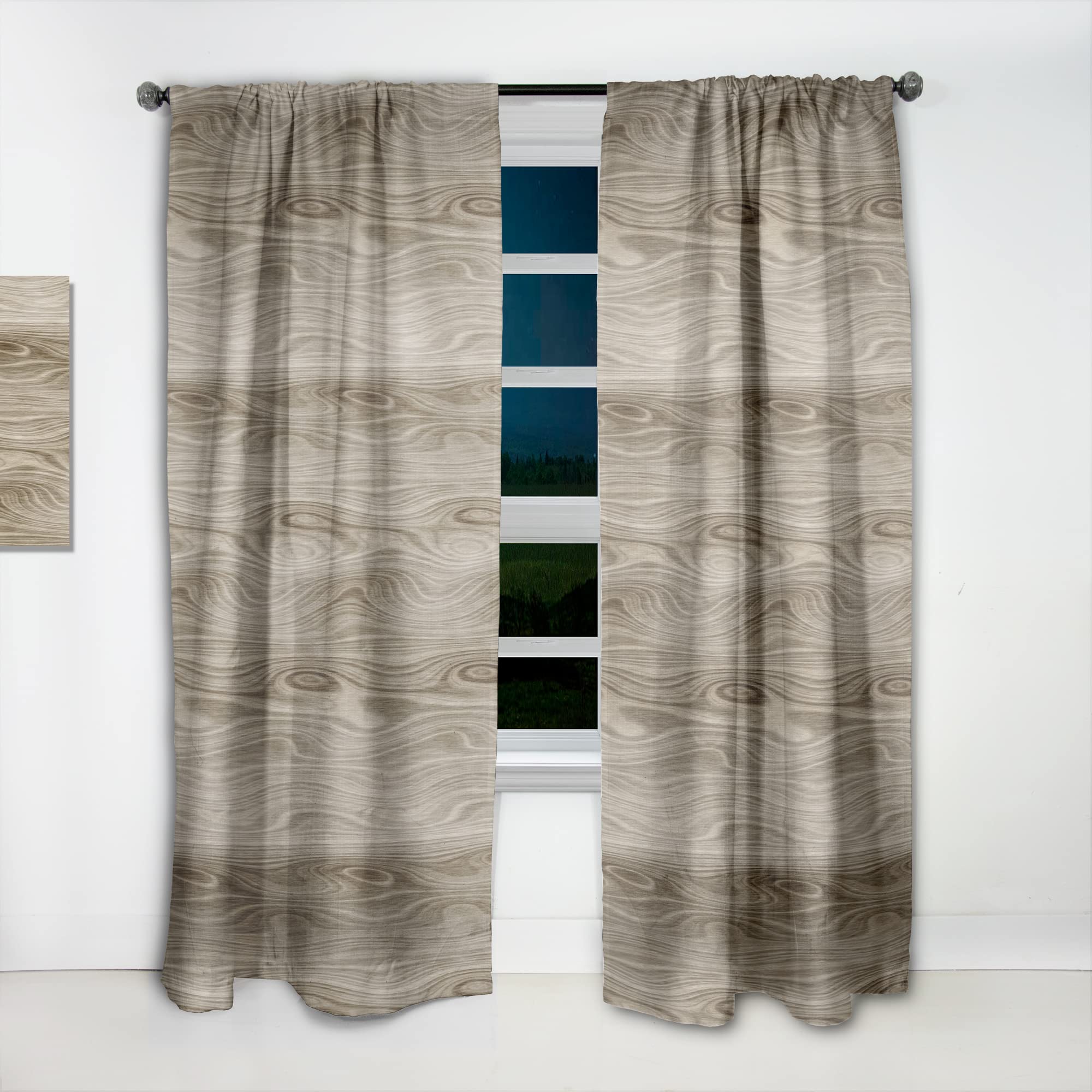 DesignQ Thermal Insulated Blackout Curtains - Vertical Annual Tree Rings Pattern - 52x120 Inch Single Panel for Bedroom & Living Room - Energy Saving, Noise Reducing, Home Decor