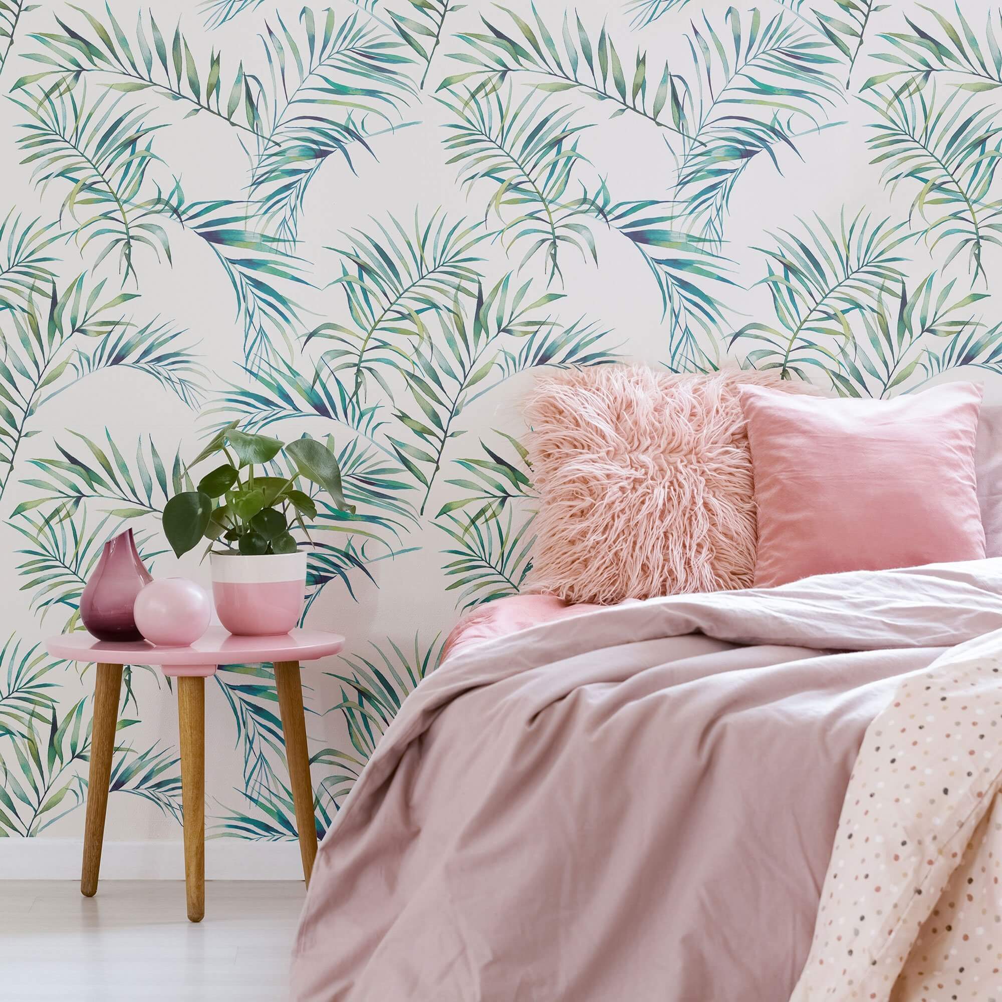 Green Botanical Floral Peel and Stick Removable Wallpaper 0670 - Self-Adhesive Wall Decor for Bedroom, Living Room & Office
