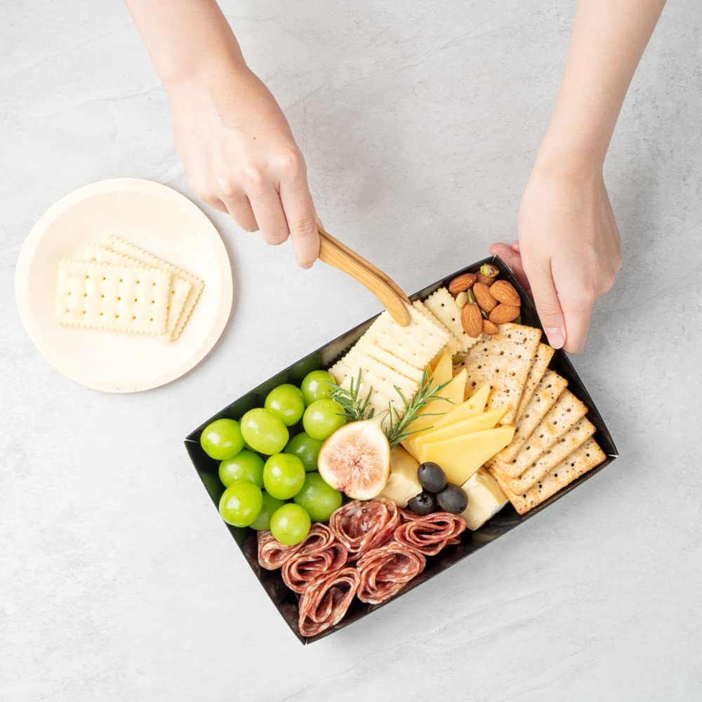 Restaurantware Matsuri Vision 9x6x1.5 Inch Large Disposable Sushi Trays - 100 Greaseproof Black Paper Sushi Containers for Entrees & Desserts (Lids Sold Separately) | Perfect for Japanese Restaurants, Catering & Takeout