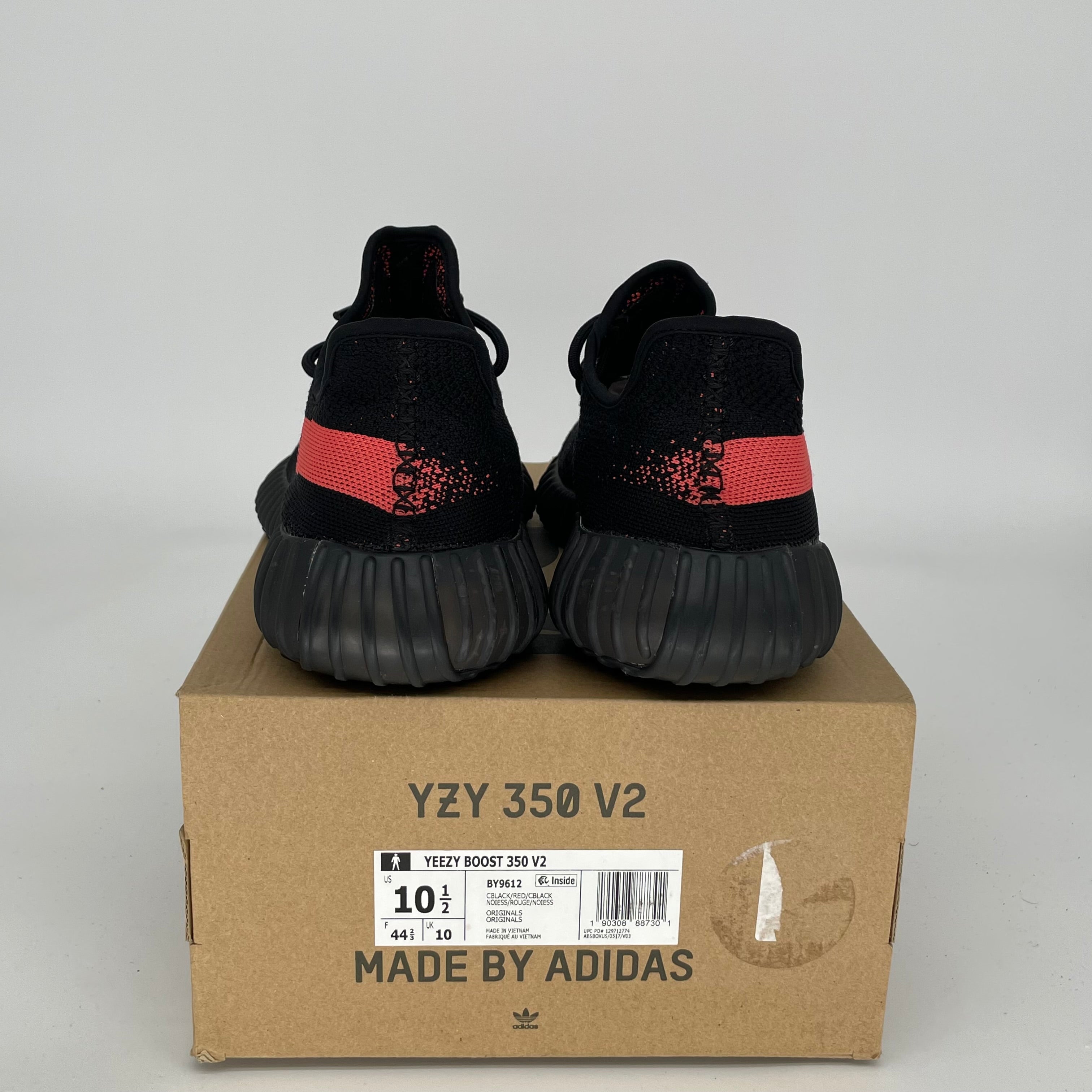 Adidas Yeezy Boost 350 V2 Core Black Red Men's Running Shoes Size 10.5 (BY9612) - Stylish & Comfortable Sneakers for Casual Wear, Gym & Street Fashion