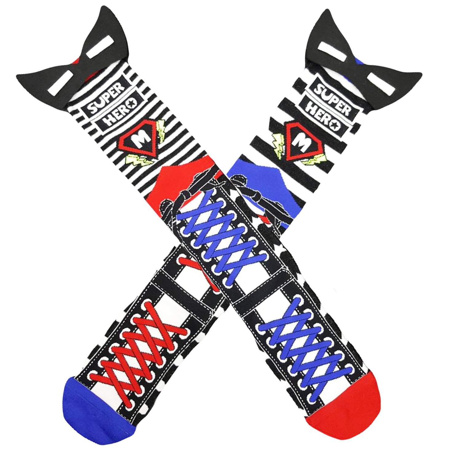 MadMia Superhero Socks for Men & Women - Cool Comic Book Character Socks - Gift for Superhero Fans - Perfect for Cosplay, Halloween & Everyday Wear