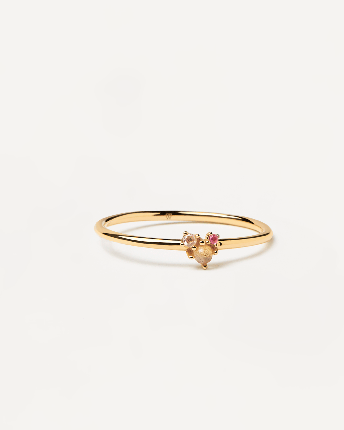 GRID Rosé Blush Ring - Dainty Gold Rose Gold Ring for Women, Minimalist Stackable Ring, Perfect for Everyday Wear, Gift for Her, Valentine's Day, Anniversary