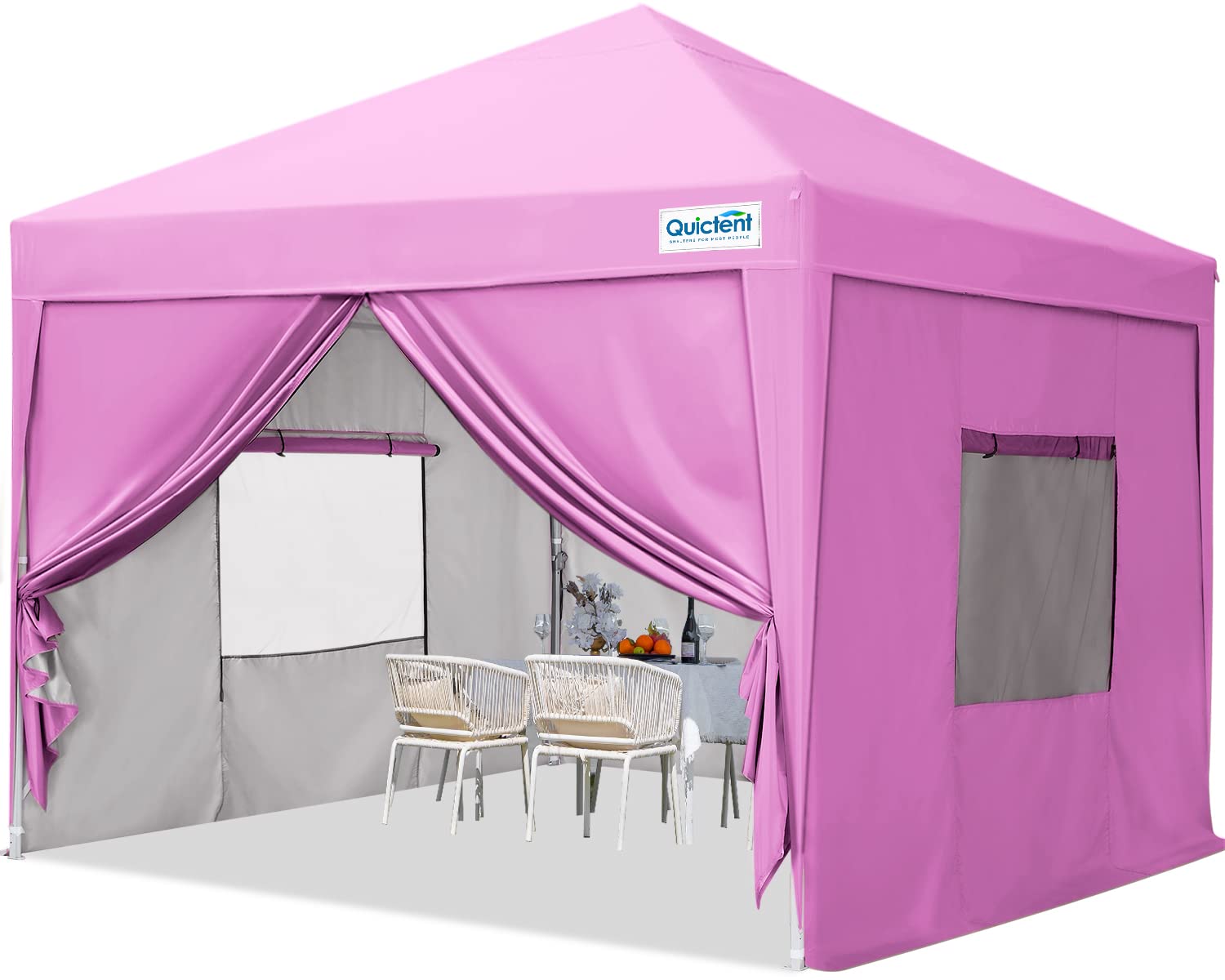 Quictent 10x10 Pop Up Canopy Tent with Sidewalls - Portable Privacy Shelter for Camping, Beach, Picnics & Outdoor Events