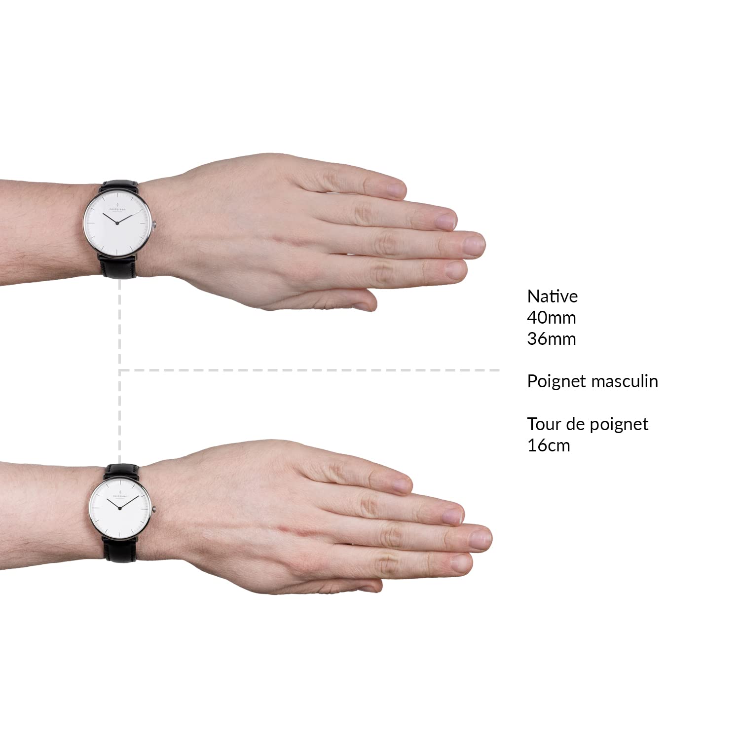 Nordgreen Native Scandinavian Silver Watch - Premium Stainless Steel Timepiece with Interchangeable Leather & Mesh Straps | Perfect for Business, Casual & Formal Occasions