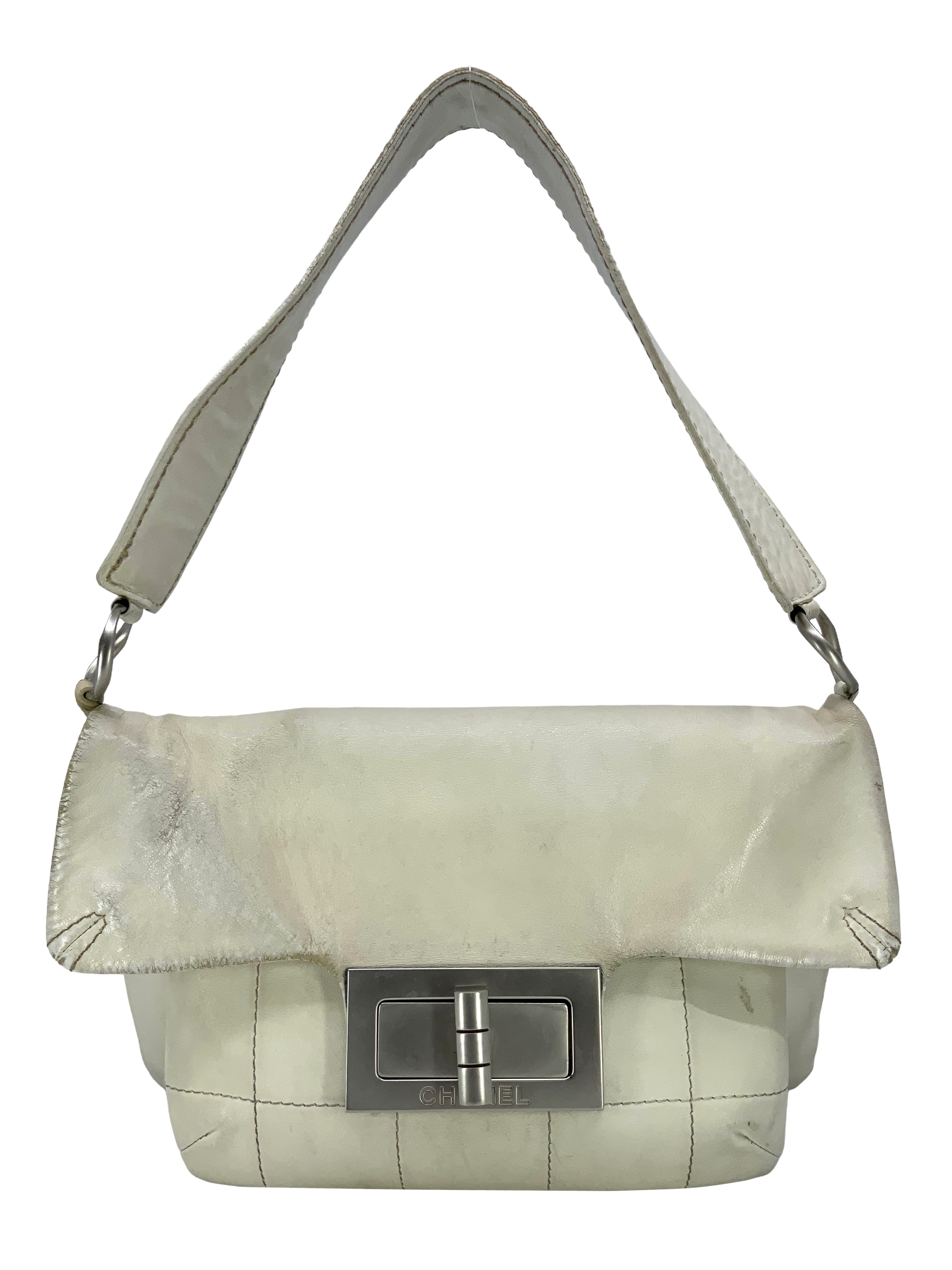 Vintage CHANEL Chocolate Bar Mademoiselle Turn Lock Flap Bag - Luxury Shoulder Bag for Women, Perfect for Date Night & Special Occasions