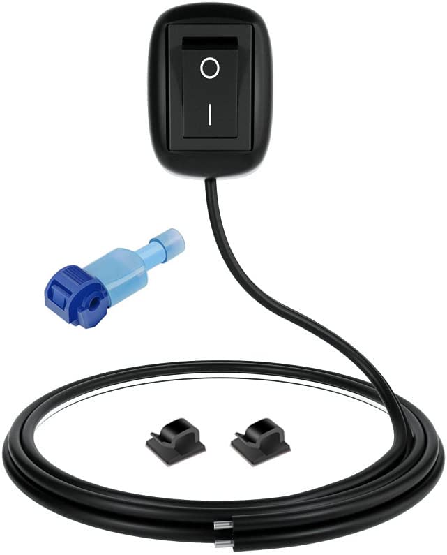 12V-220V/10A SPST Waterproof Toggle Switch with 1m Wire - Round Push Button On/Off Switch for Fog Lights, LED Light Bars, Neon Lights - Ideal for Automotive, Marine & DIY Lighting Projects