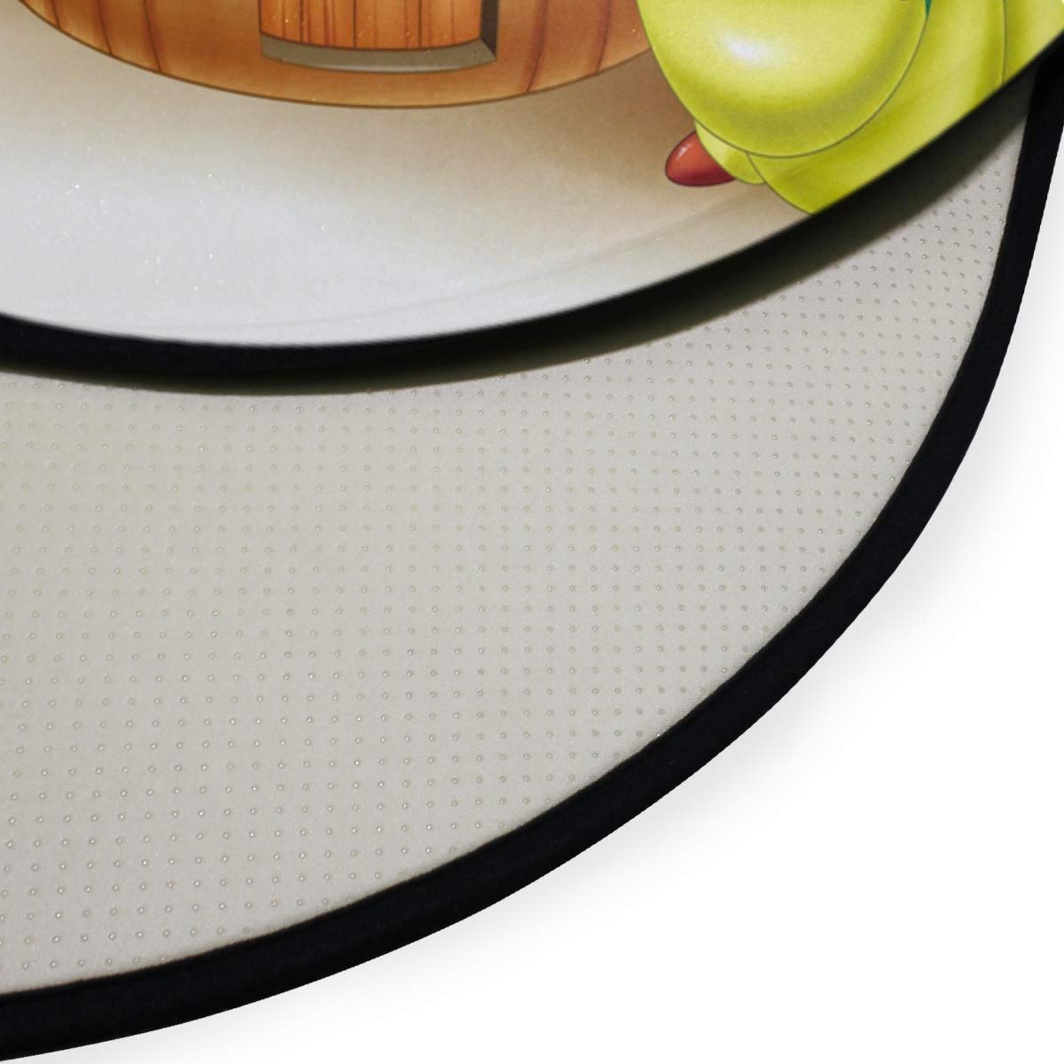 ALAZA Cartoon Mushroom Ladybug Round Area Rug 3' Diameter (92 cm) - Soft Non-Slip Floor Mat for Living Room, Bedroom, Nursery & Kids Playroom - Cute Home Decor for Girls & Boys