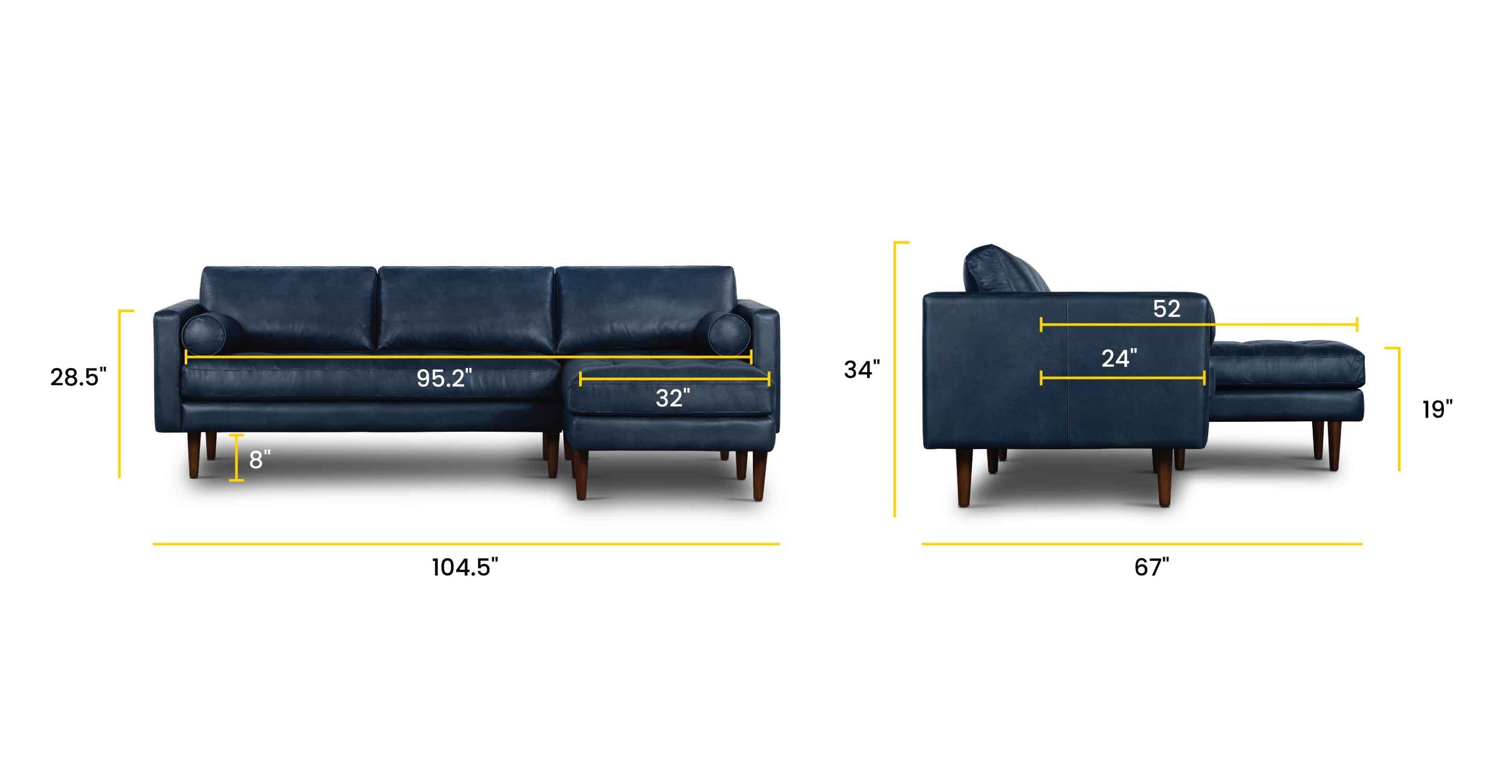 Napa Right Facing Sectional Sofa - Modern L-Shaped Couch for Living Room, Family Room & Home Theater | Comfortable Upholstered Furniture with Premium Fabric