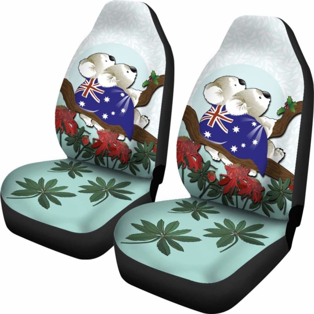 Premium Australia Car Seat Covers - Koala & Waratah Design (174914) | Waterproof & Durable Protection for Cars, SUVs, Trucks | Perfect for Road Trips, Camping & Outdoor Adventures