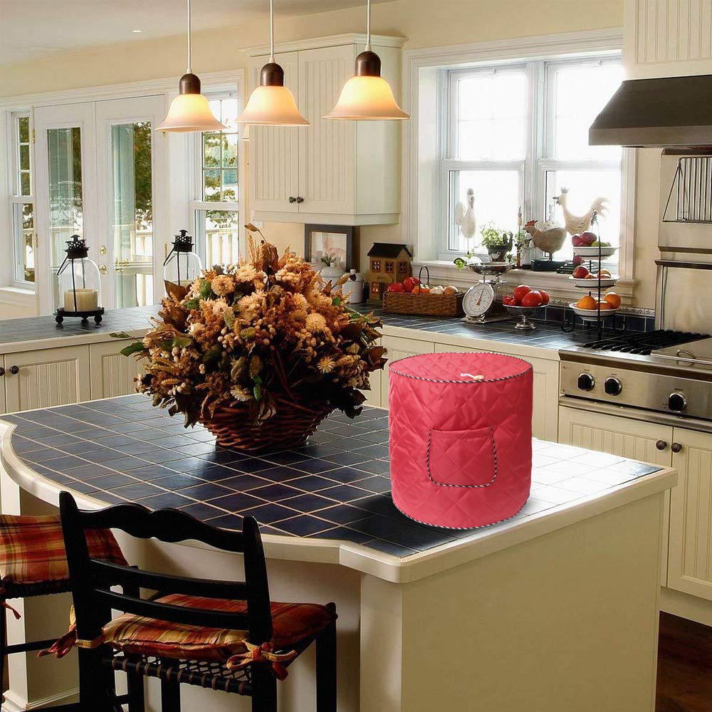 **6 Quart Air Fryer Cover - Dust-Proof Electric Appliance Protector for Instant Pot & Pressure Cooker with Convenient Pocket (Red) - Perfect for Kitchen, Camping & Travel**