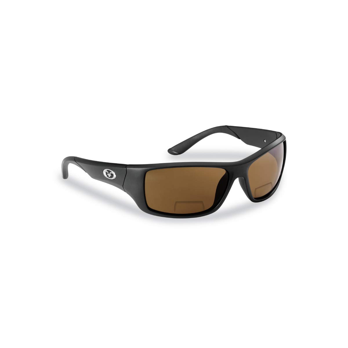 Flying Fisherman Triton Readers Polarized Rectangular Sunglasses - Black Frames with Amber Lenses for Men & Women - UV Protection for Fishing, Driving & Outdoor Activities