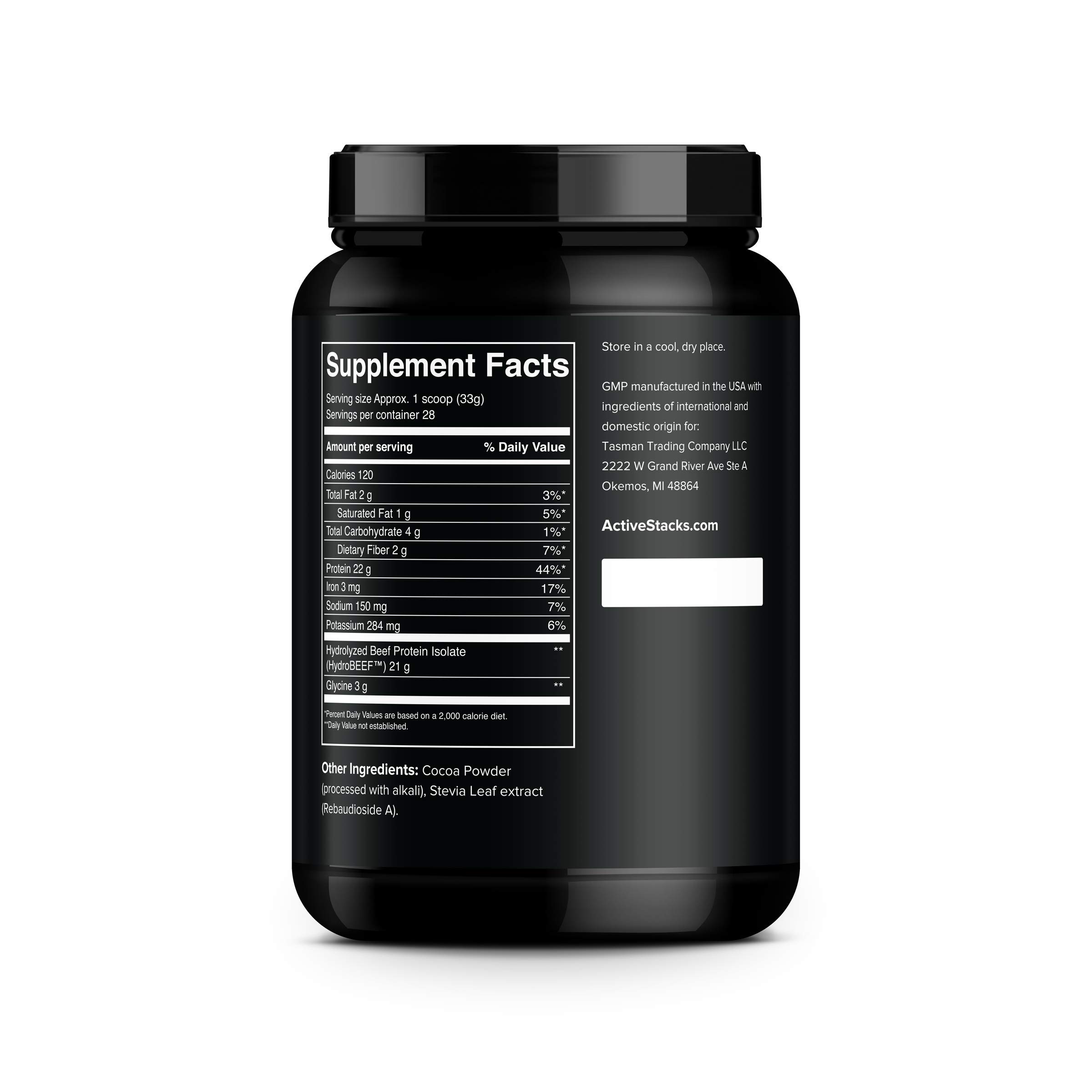 Chocolate Beef Protein Isolate Powder - Dairy Free, Keto & Paleo Friendly with Natural Collagen for Low Carb Diets, 2lb | Supports Muscle Recovery, Workout Performance & Bone Health