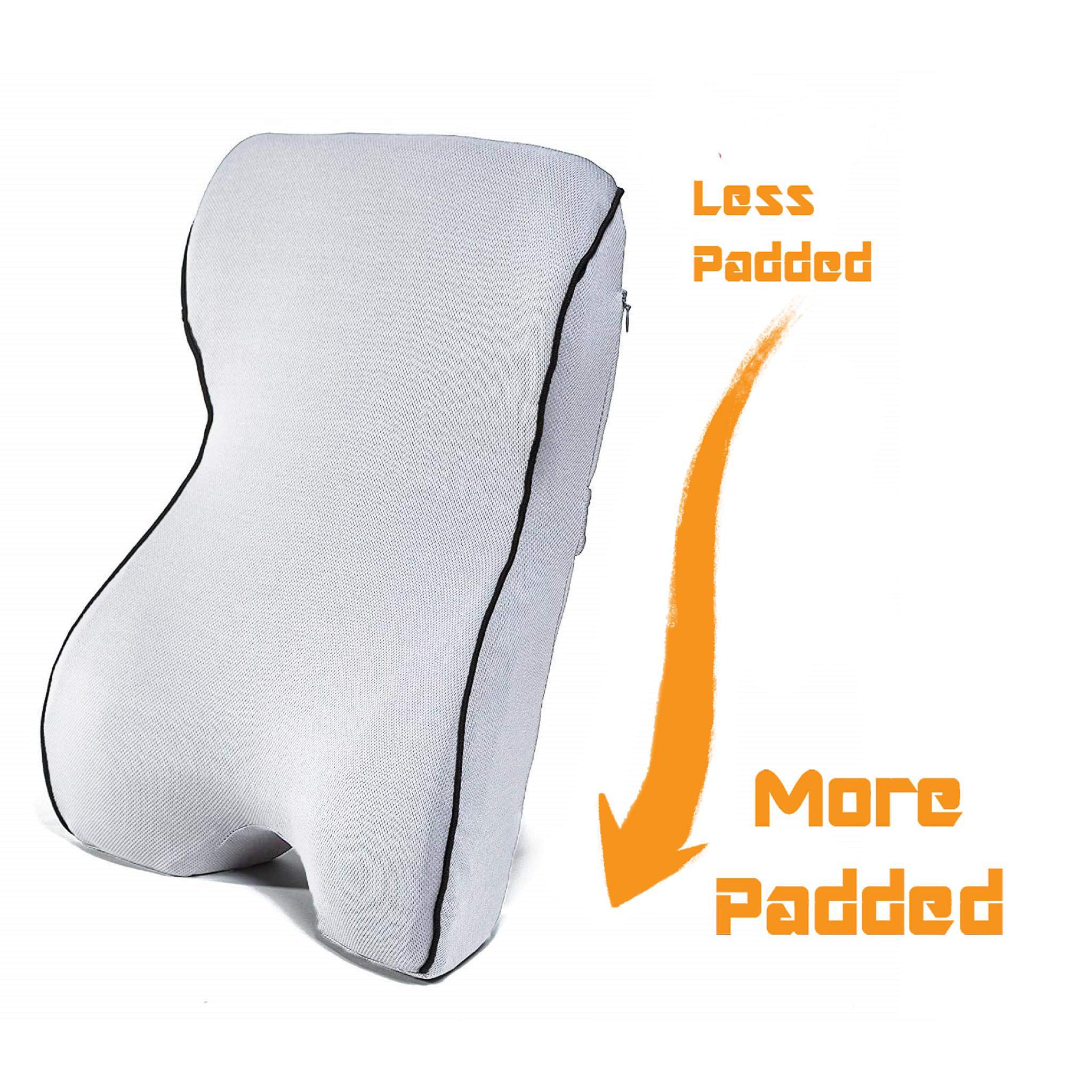 Castle Knight Soft Memory Foam Back Cushion - Ergonomic Lumbar Support Pillow with Tapered Design for Lower Back Pain Relief - Perfect for Office Chair, Car Seat, Home & Travel Use (Knight Size, Bone)