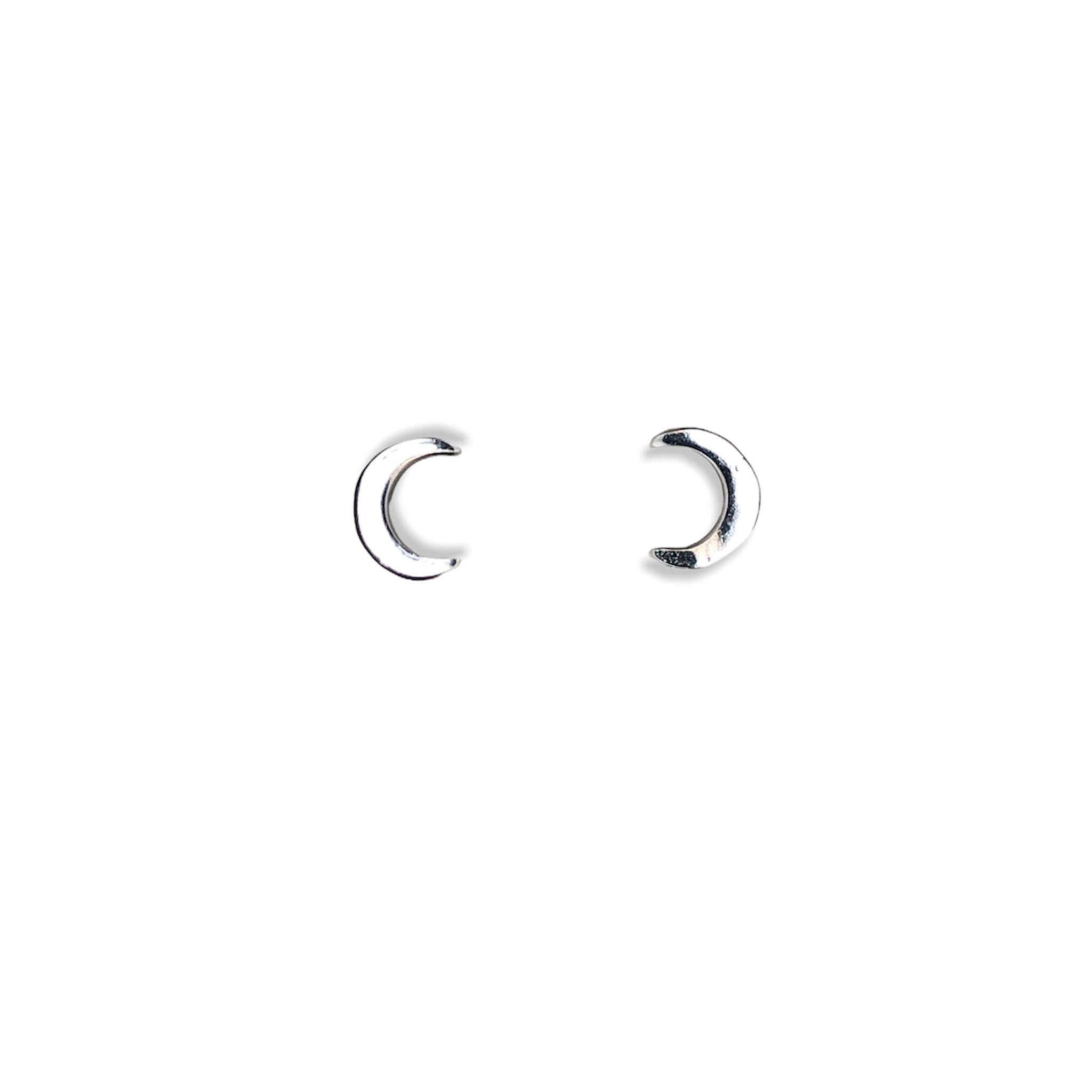 Crescent Moon Stud Earrings for Women - Dainty Silver Hoop Earrings with Moon Charm - Perfect for Everyday Wear, Gifts & Boho Style