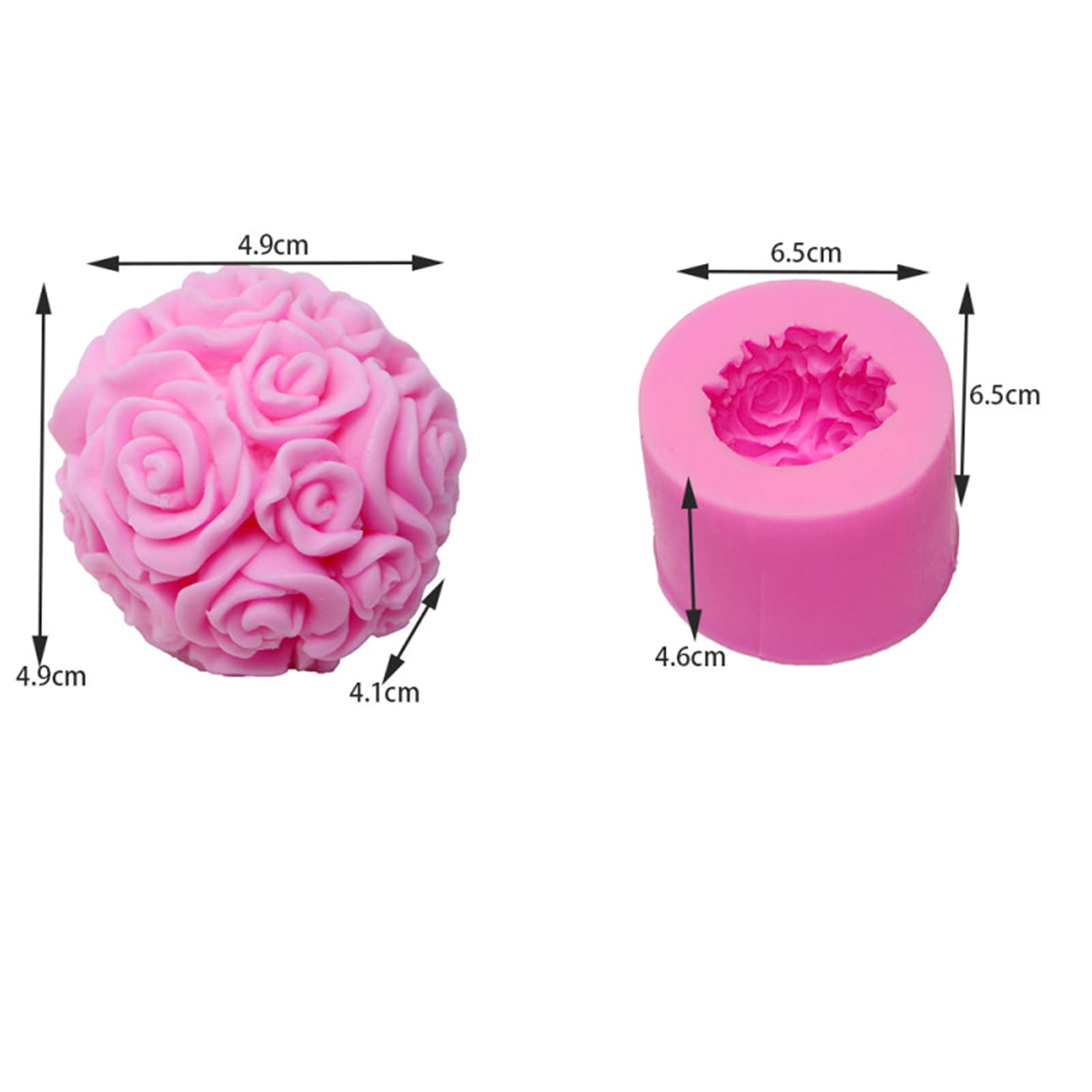 3D Rose Ball Candle Mold - Silicone Flower Mould for DIY Candle Making, Handmade Soap & Polymer Clay Crafts - Perfect for Wedding Decor, Home Fragrance & Gift Making