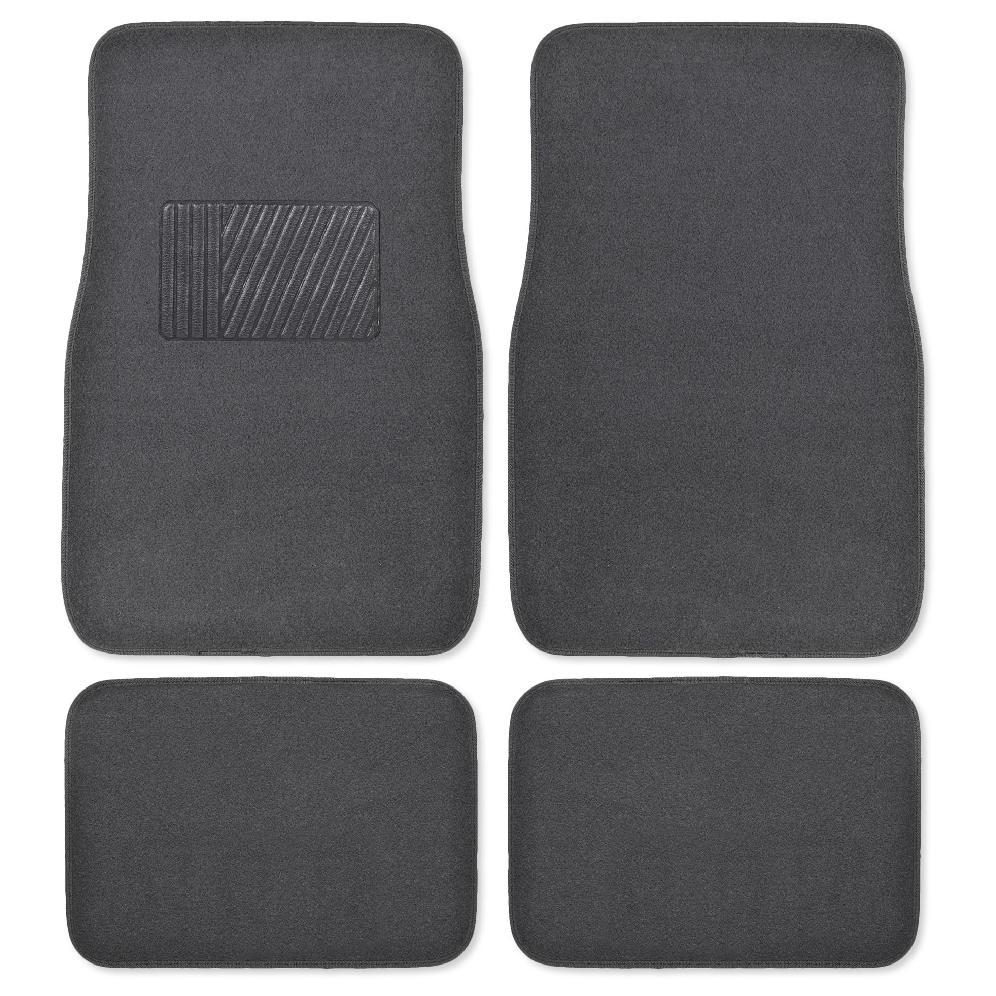 BDK MT-100-CC + Little Tree 4-Piece Universal Car Mats Set with Heel Pad & Royal Pine Scent - All-Weather Protection for Sedans, SUVs, and Trucks - Perfect for Daily Commute and Road Trips