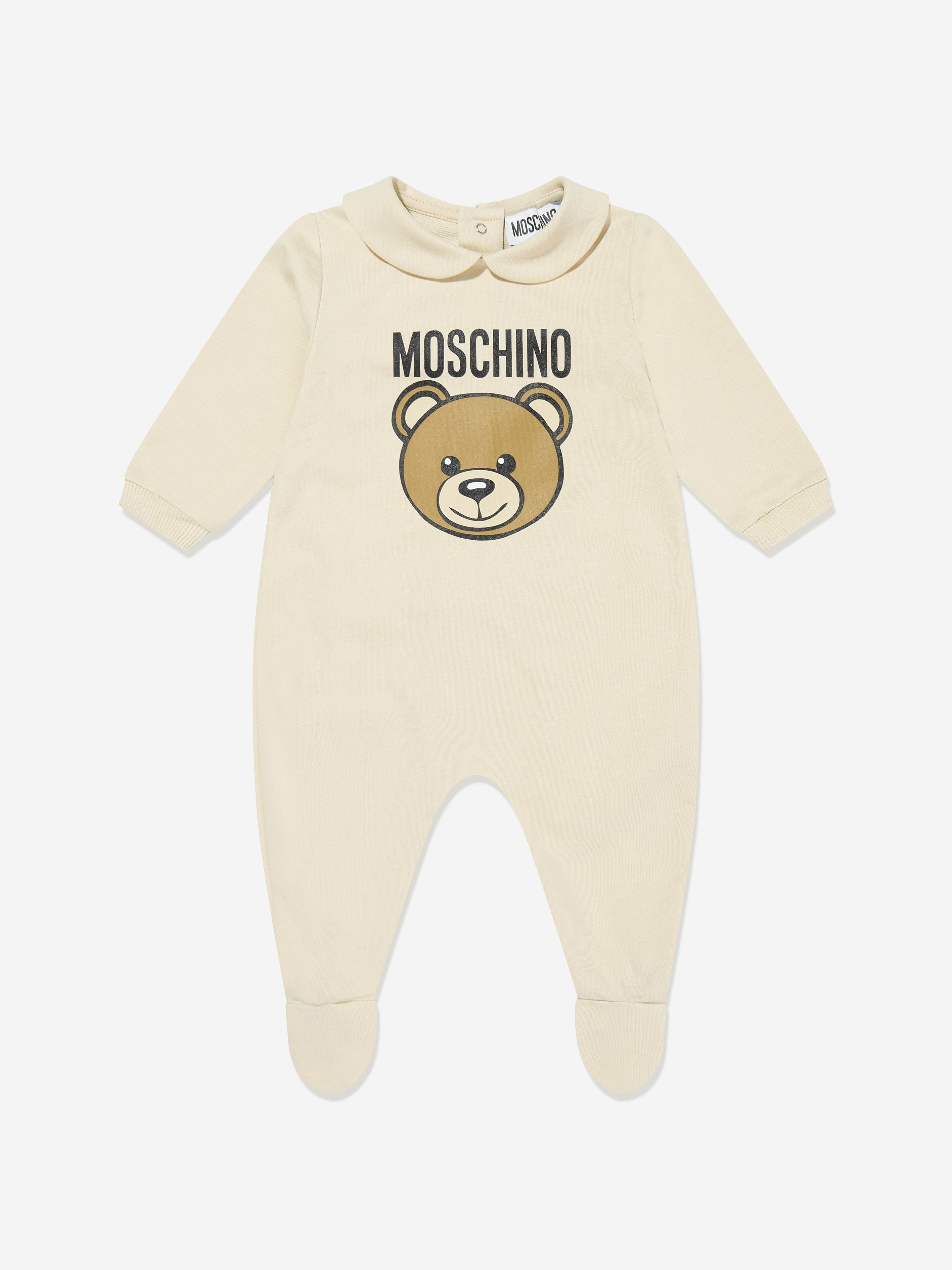 Adorable Baby Bear Logo Bodysuit Set - Soft Beige Cotton Babygrow for Newborns & Infants | Perfect for Playtime, Photo Shoots & Everyday Comfort